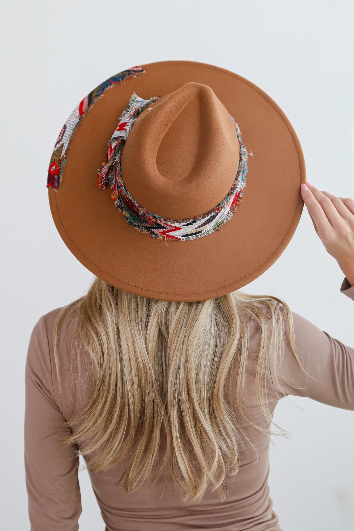 Saddled Up Camel Wide Brim Fedora Hat