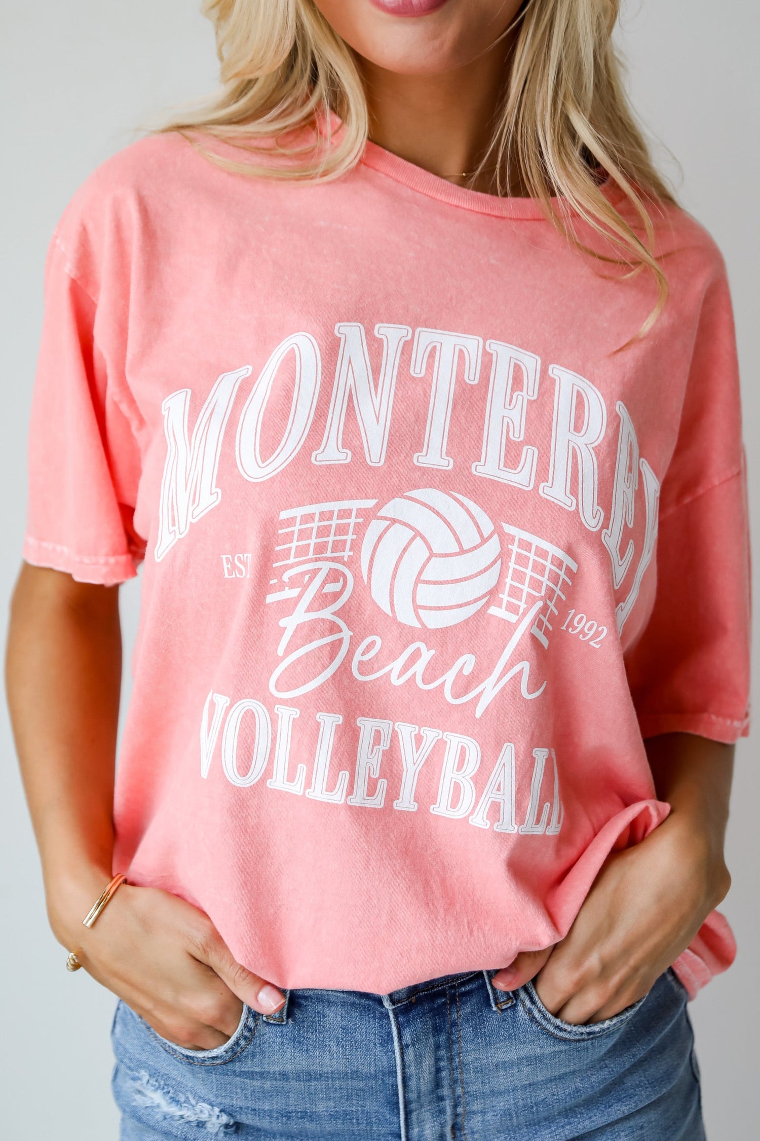 Monterey Beach Volleyball Coral Graphic Tee