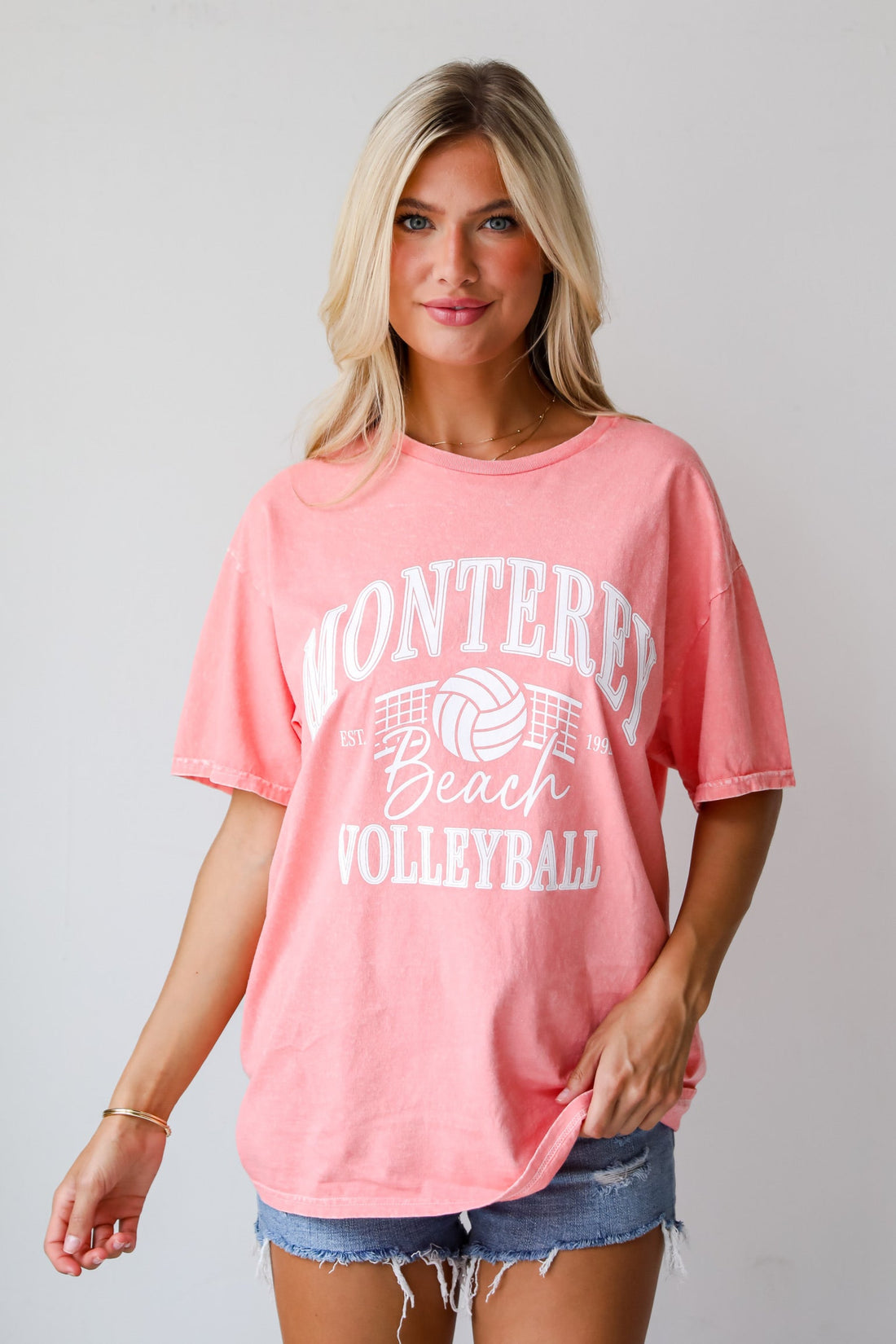 Monterey Beach Volleyball Coral Graphic Tee