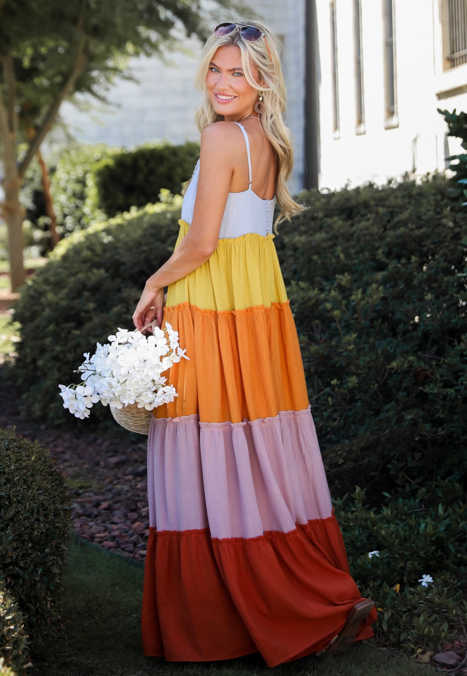 Compelling Aesthetic Color Block Maxi Dress