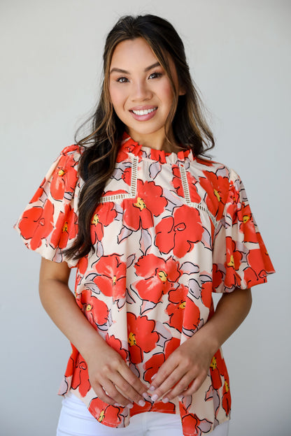 cute Ivory Floral Blouse