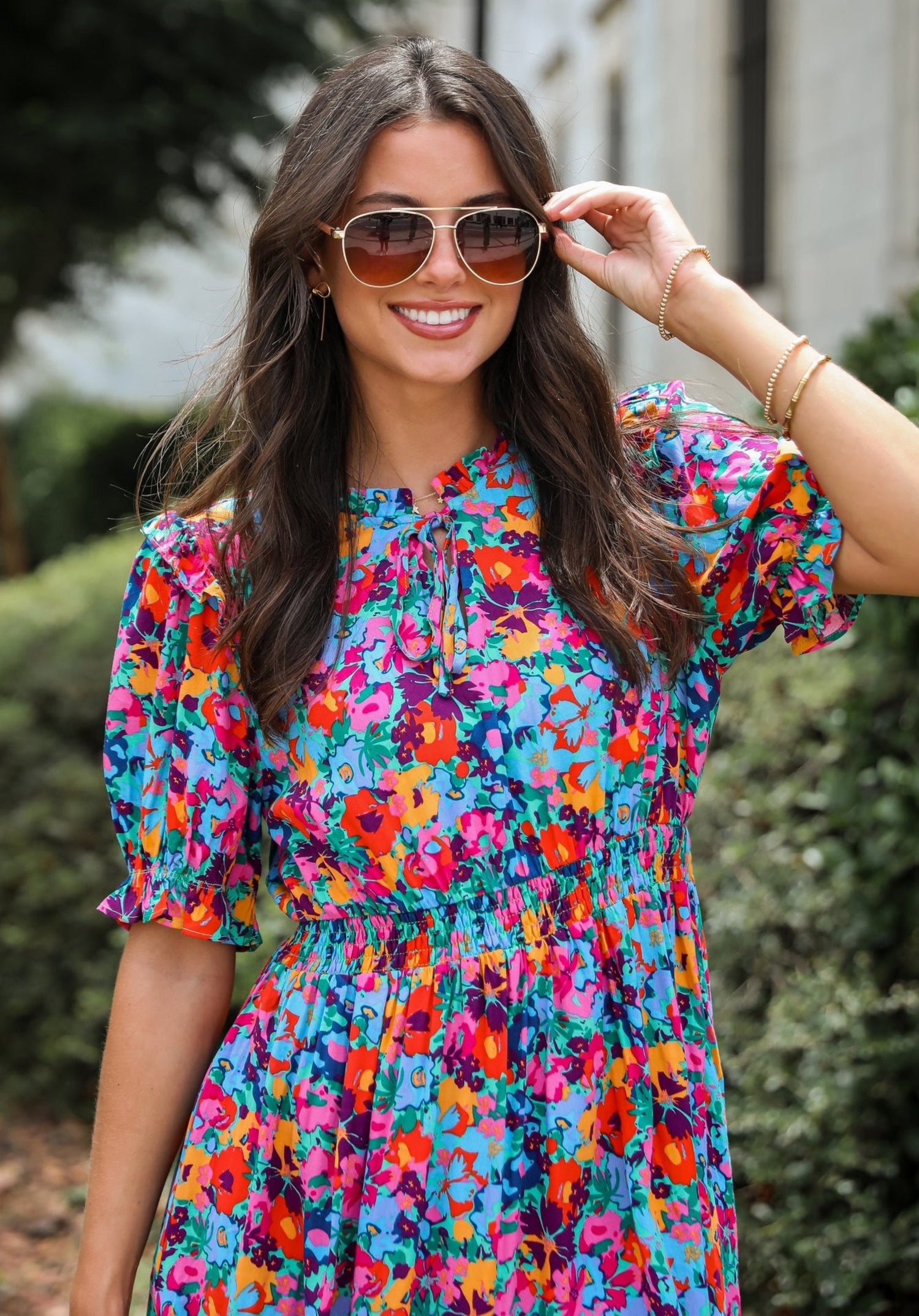 Radiant Romance Blue Floral Mini Dress