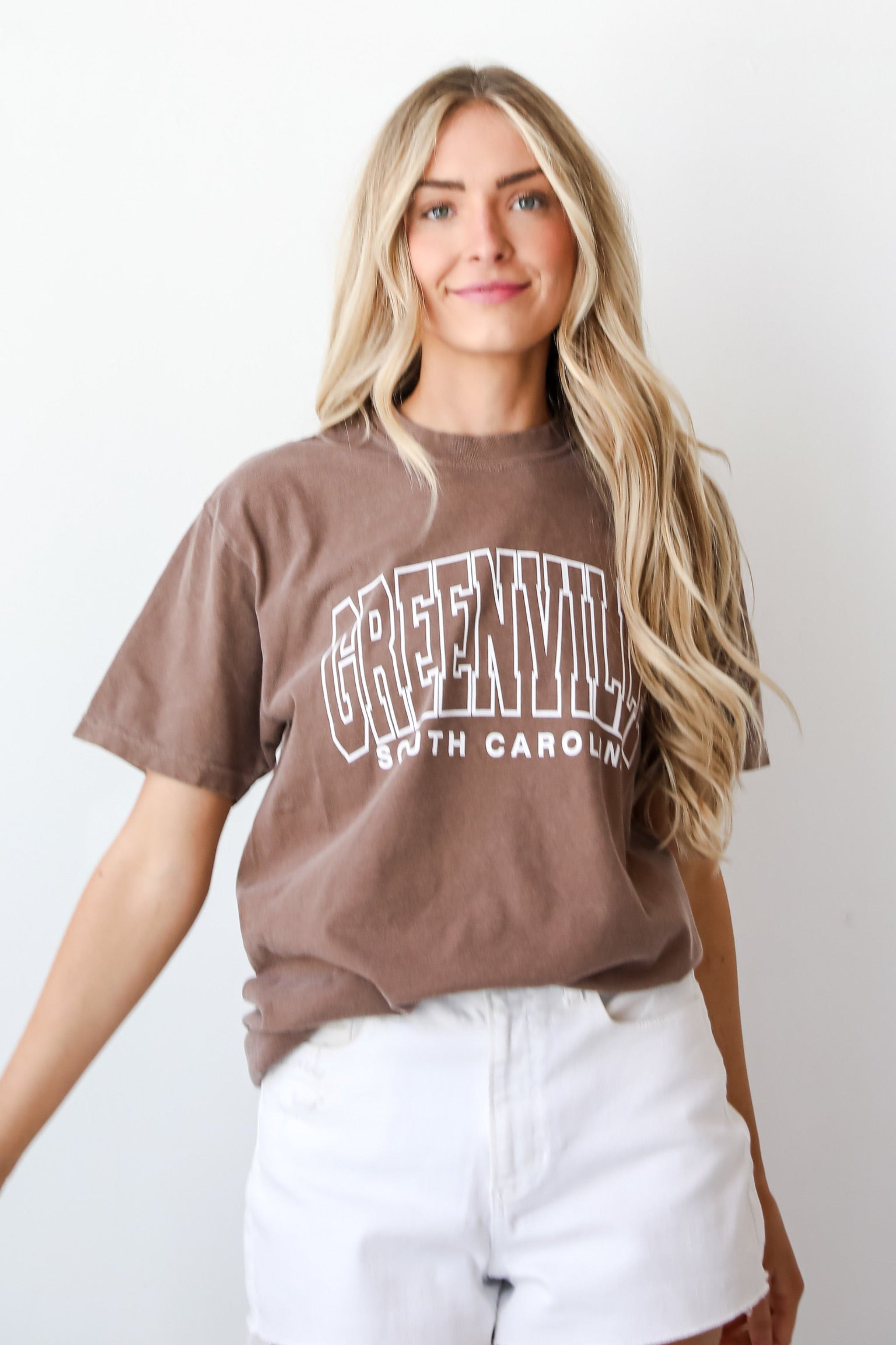 Brown Greenville South Carolina Tee for women