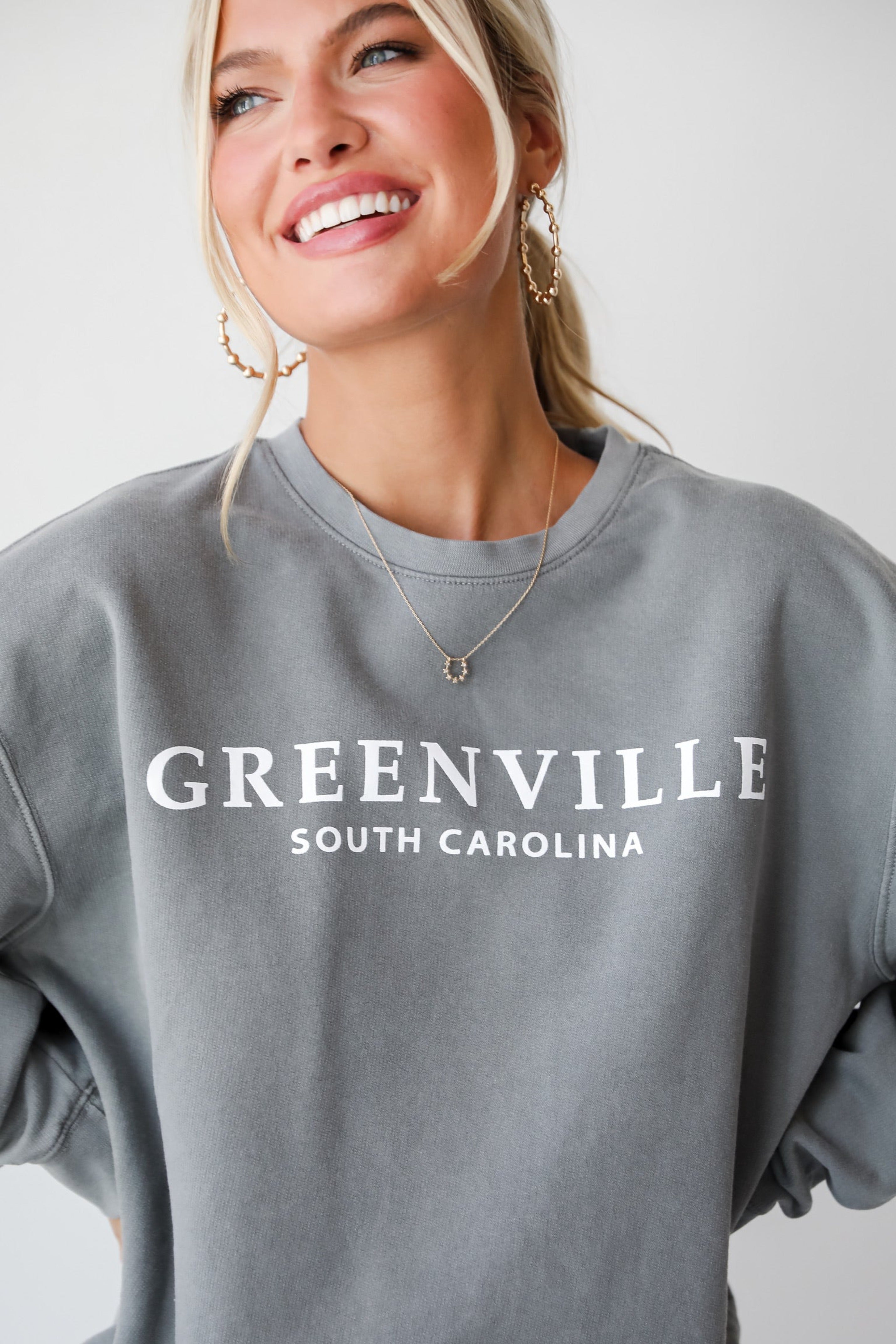 womens Light Grey Greenville South Carolina Sweatshirt