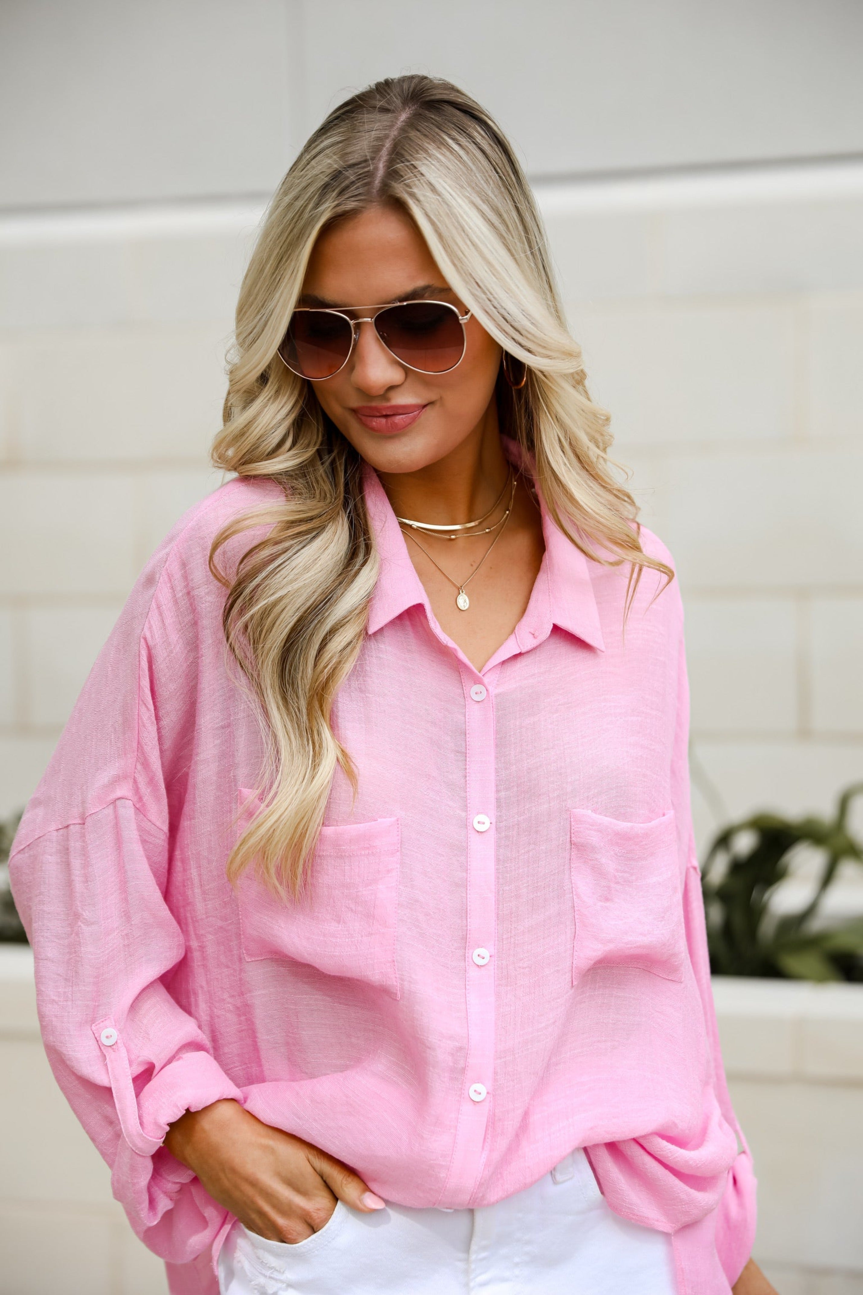 Kelsey Oversized Button-Up Blouse