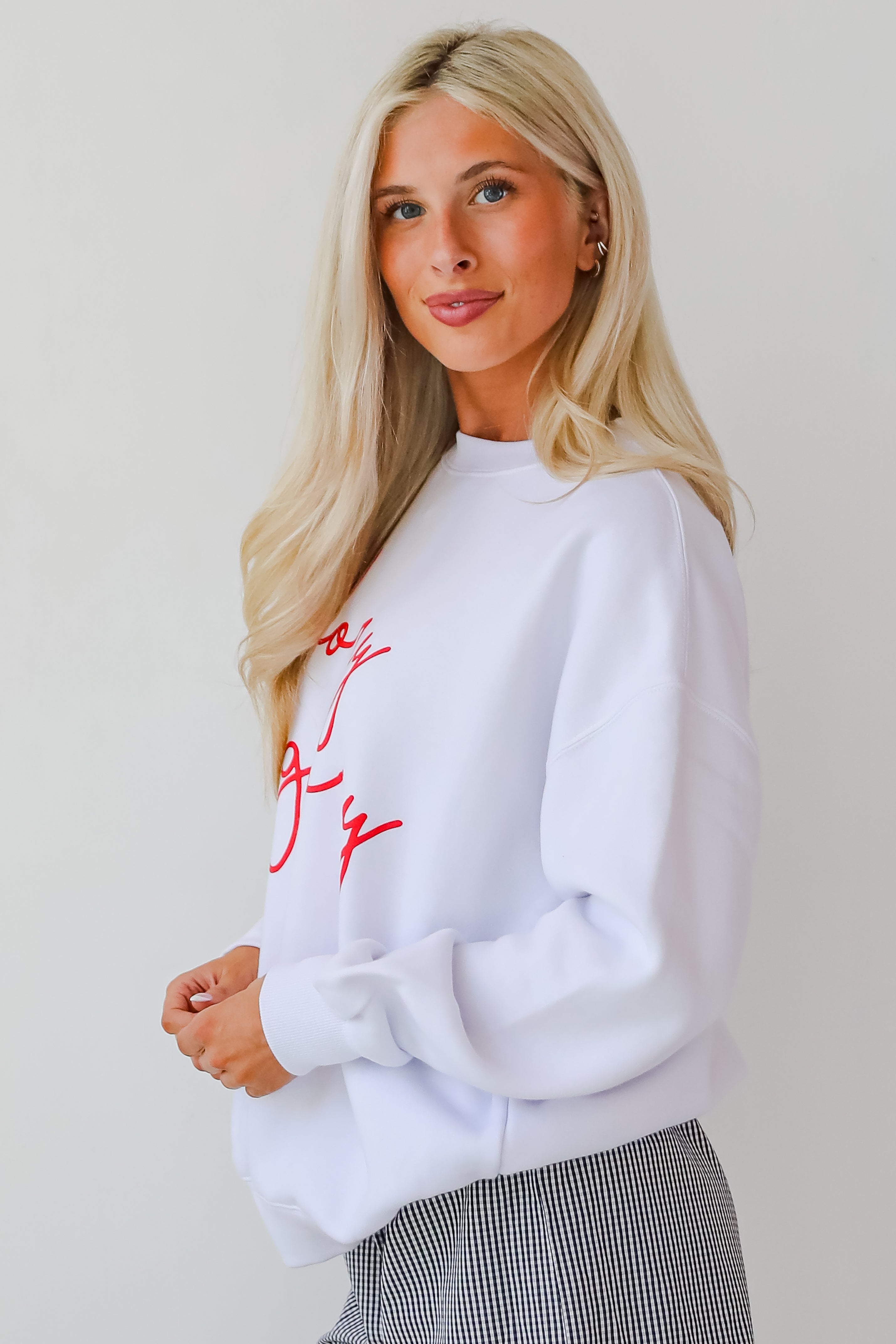 White Glory Glory Script Sweatshirt