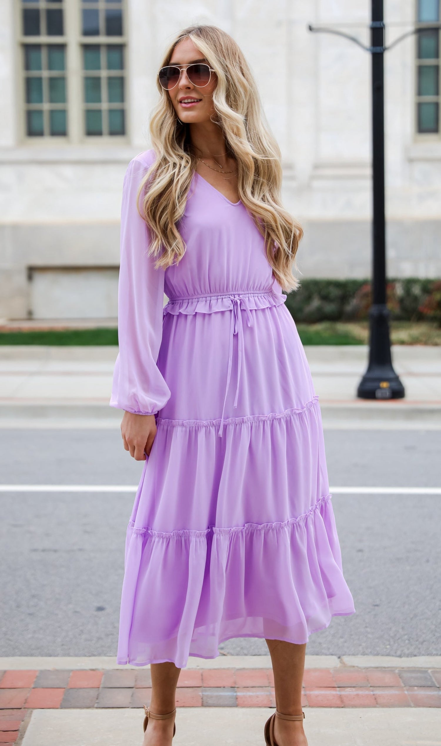 lavender Midi Dress