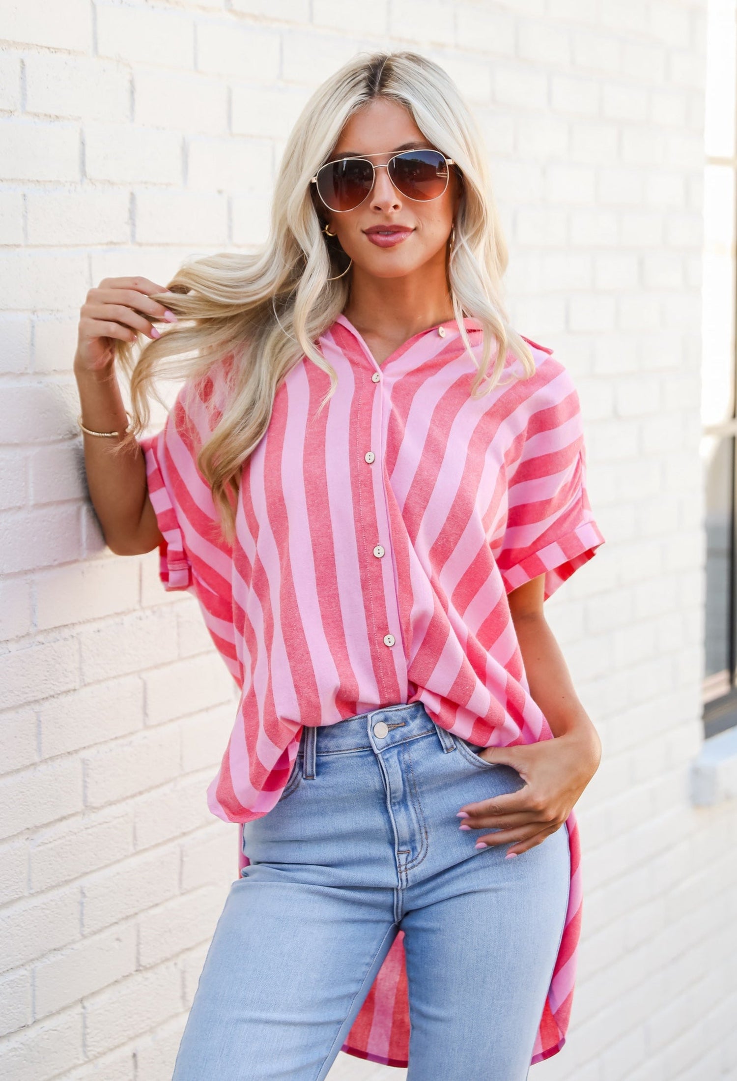 Pretty In Pink Striped Tunic