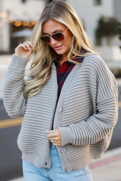 Grey Sweater Cardigan