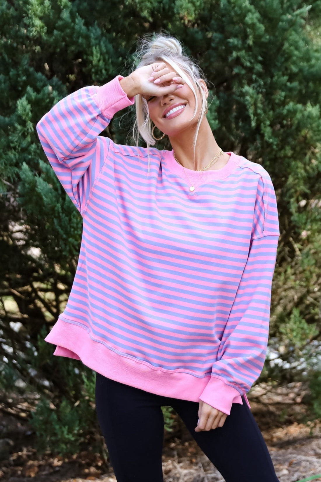 Ideal Crush Pink Striped Pullover