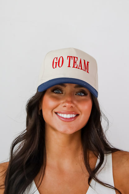 Navy Go Team Color Block Embroidered Hat