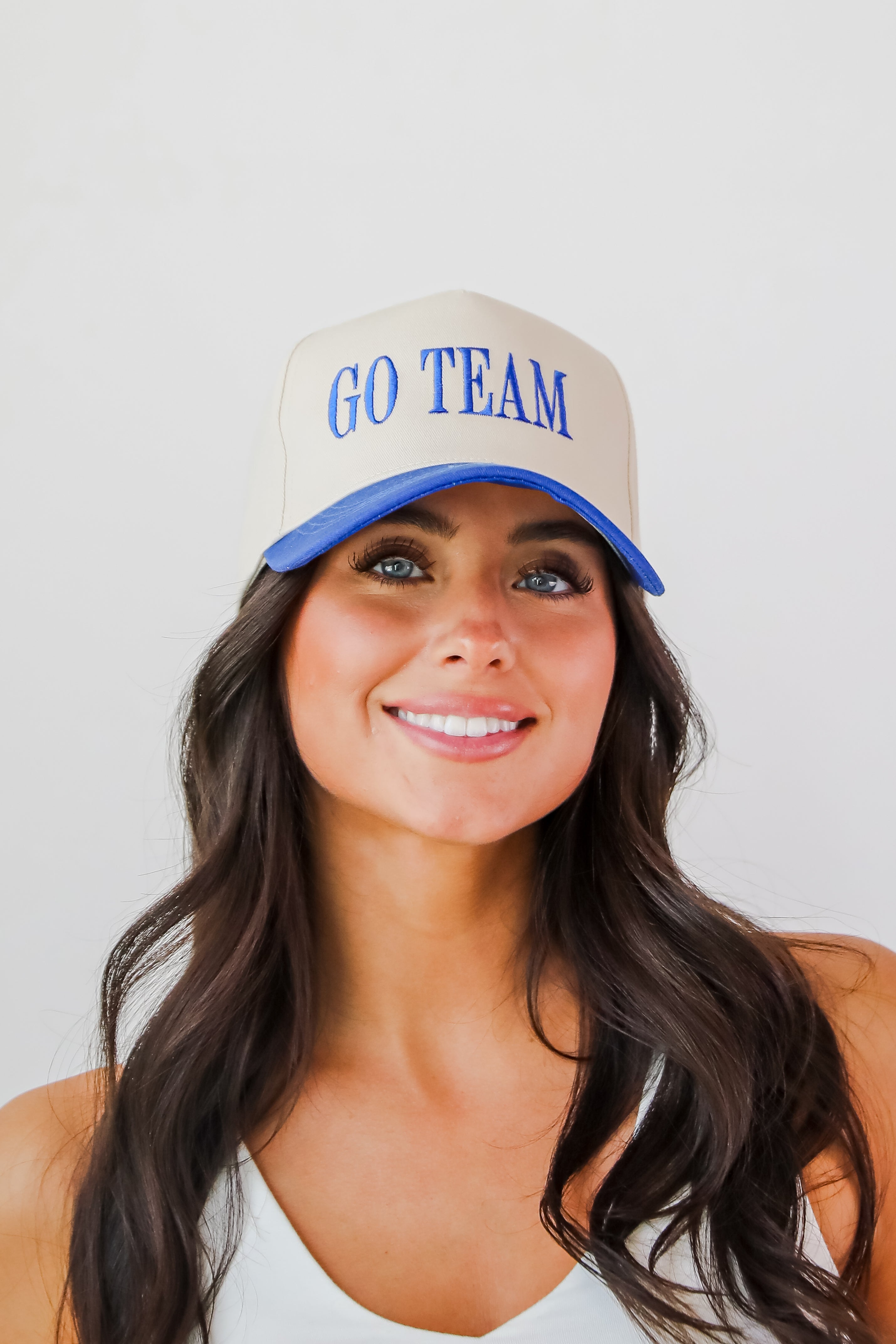 Royal Blue Go Team Color Block Embroidered Hat