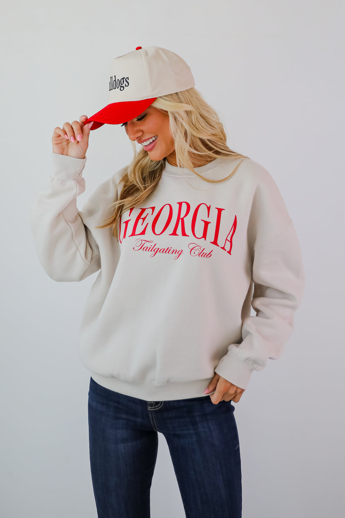 Beige Georgia Tailgating Club Sweatshirt