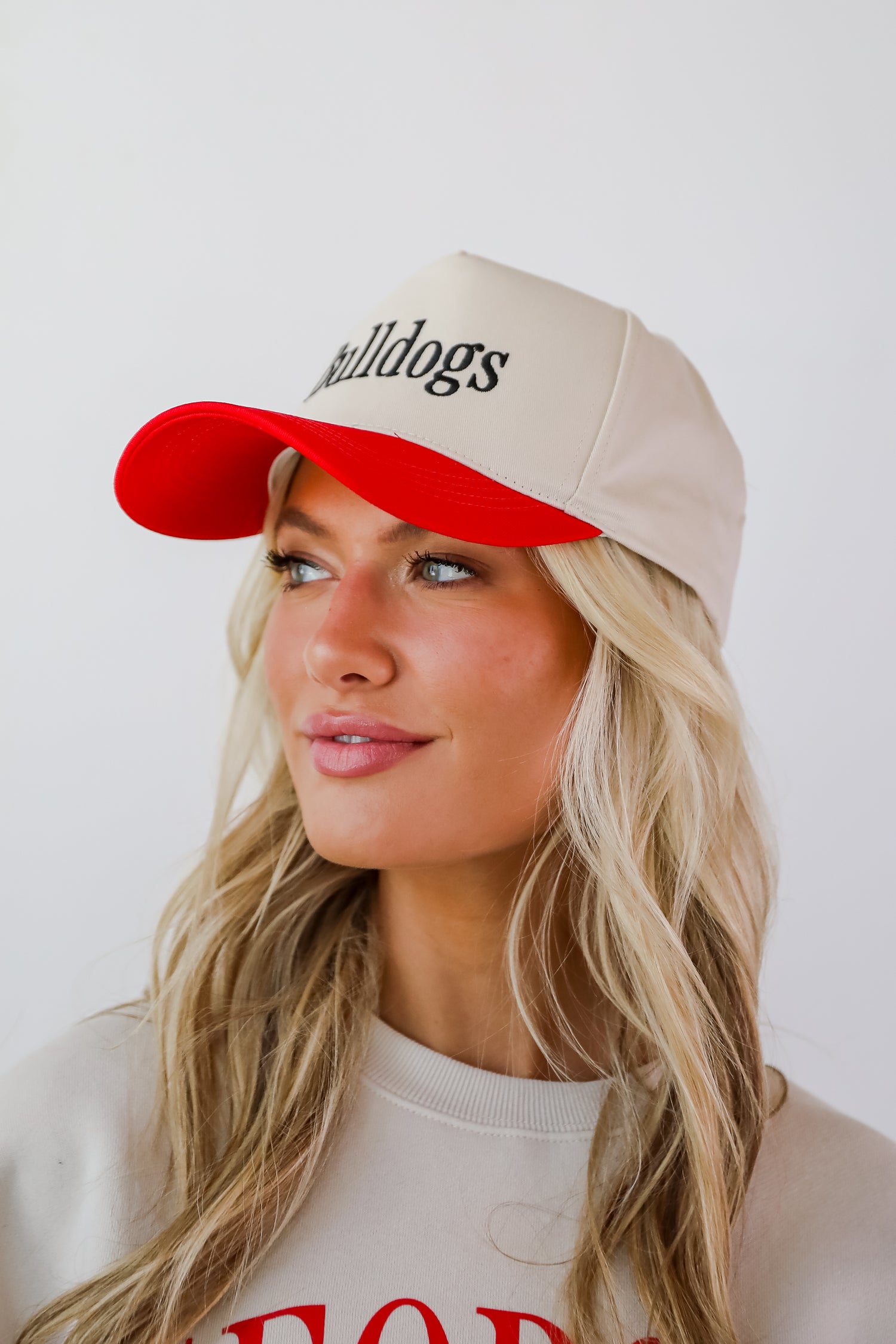 Red Bulldogs Color Block Embroidered Hat