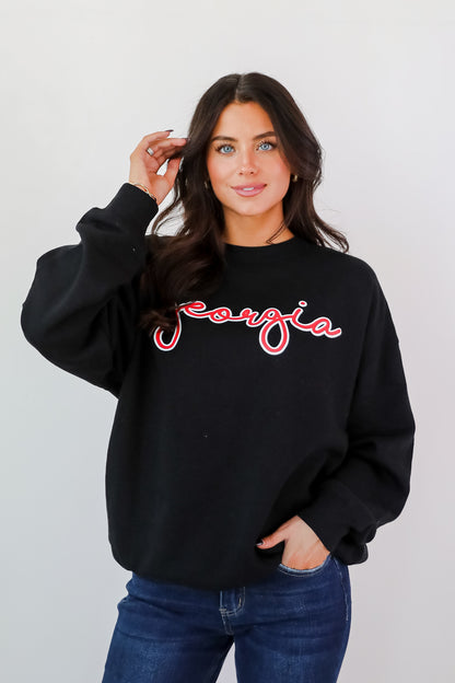 Black Georgia Script Sweatshirt