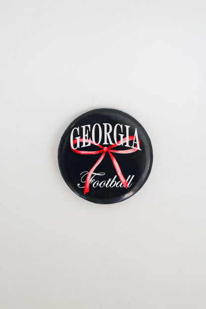 Black Georgia Football Bow Button