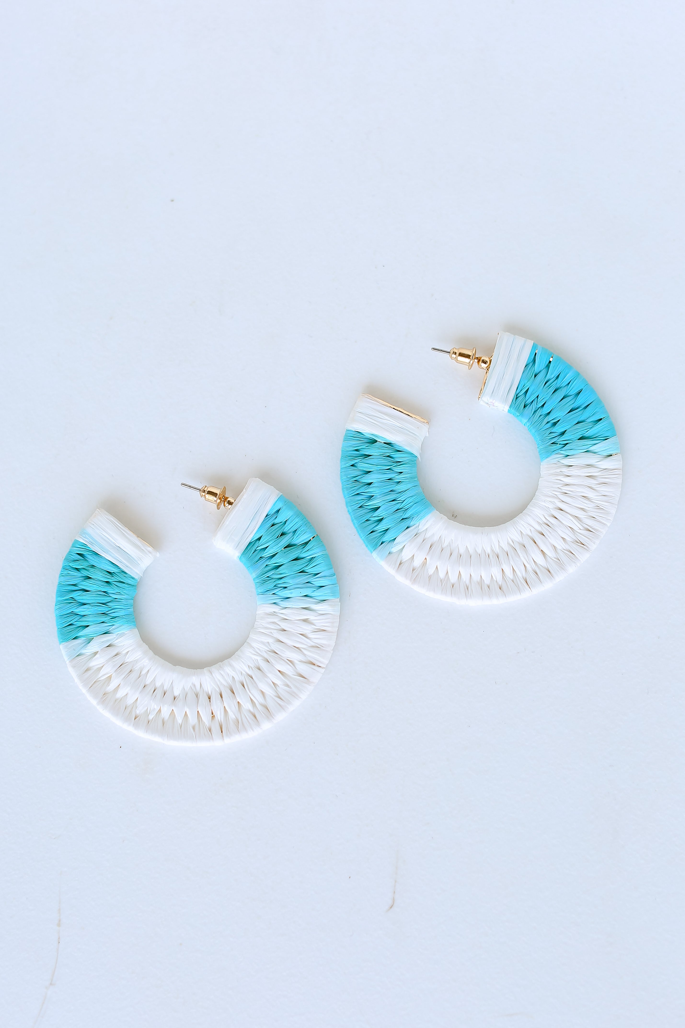 Straw Hoop Earrings close up