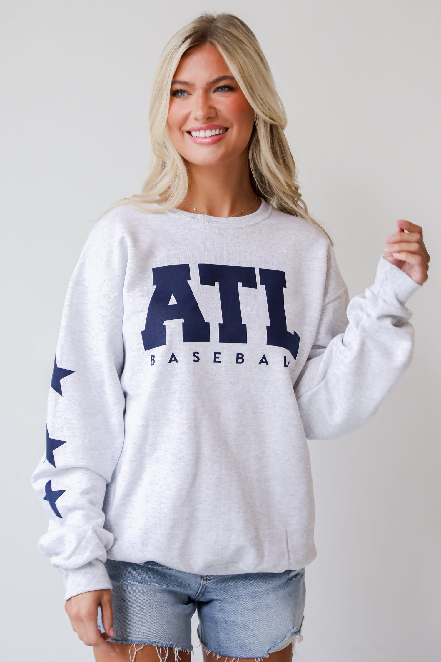 Heather Grey ATL Baseball Star Sweatshirt