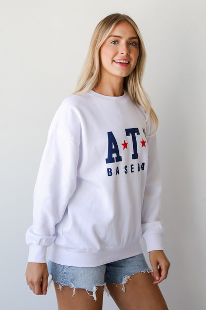 White ATL Baseball Star Sweatshirt