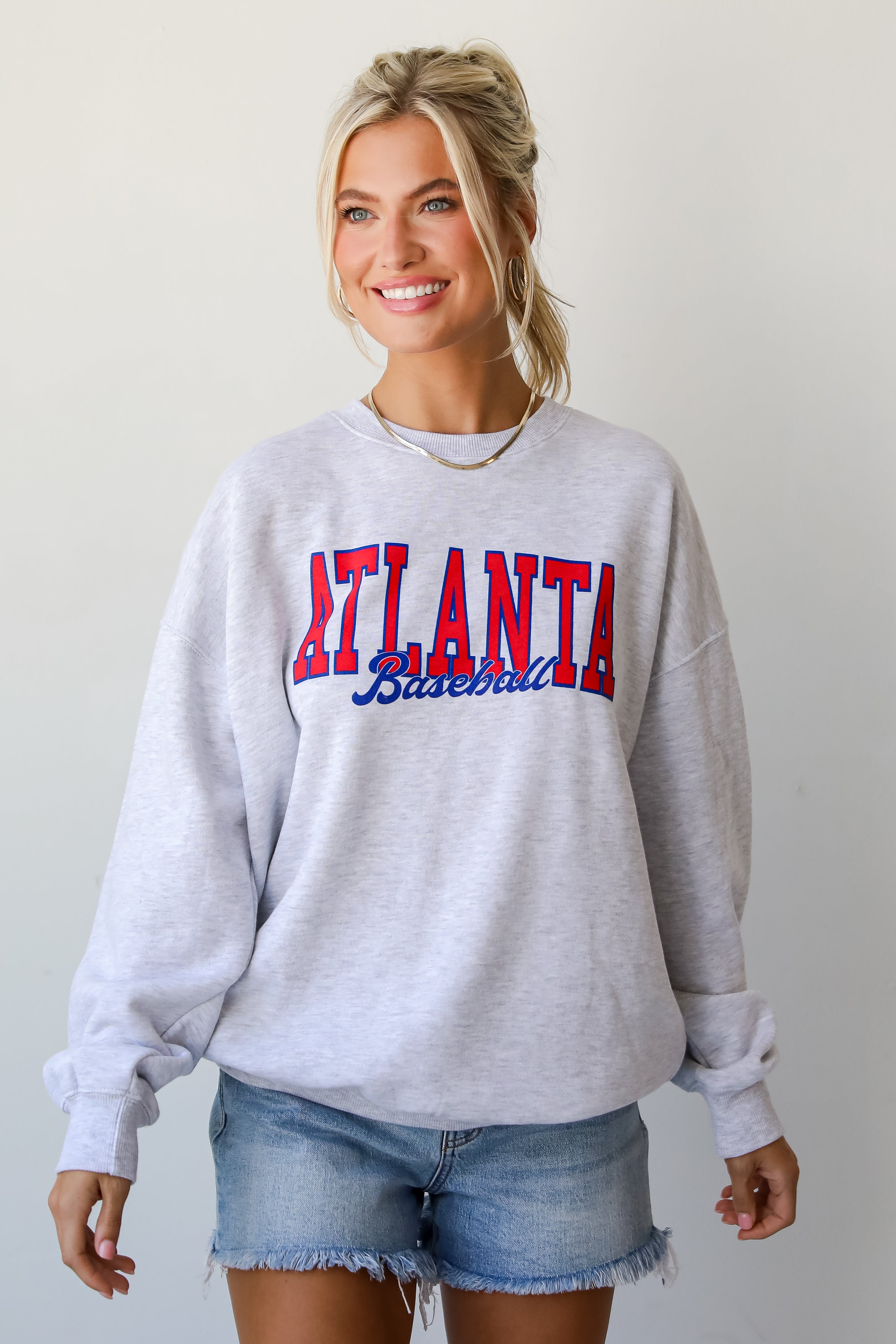 Heather Grey Atlanta Baseball Sweatshirt