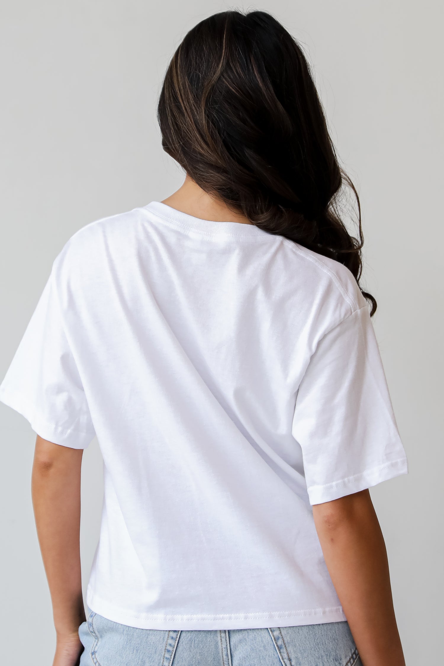 White Atlanta Baseball Cropped Tee