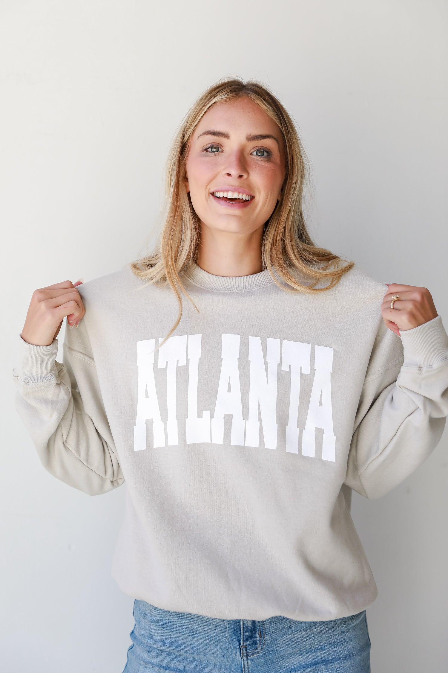 tan Atlanta Pullover front view