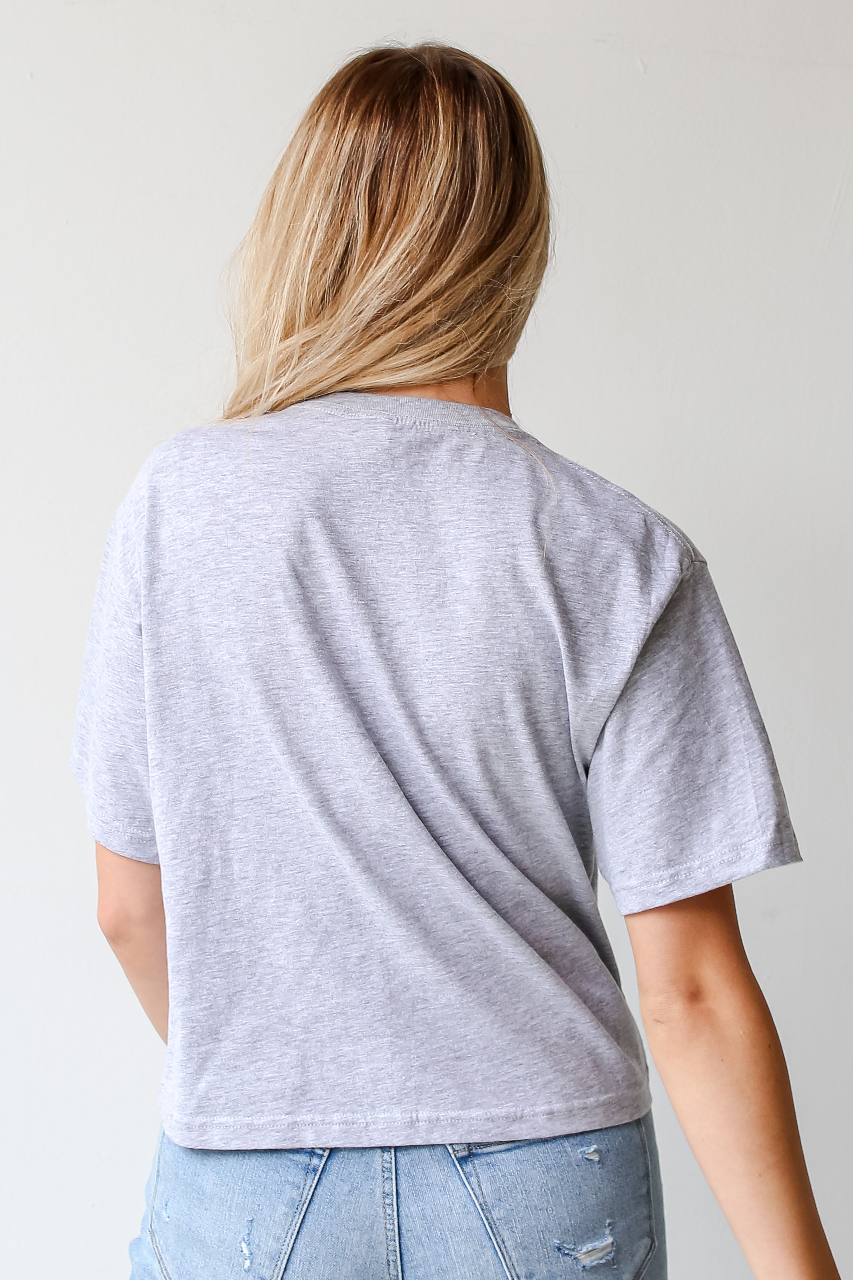 Heather Grey Atlanta Georgia Cropped Tee back view