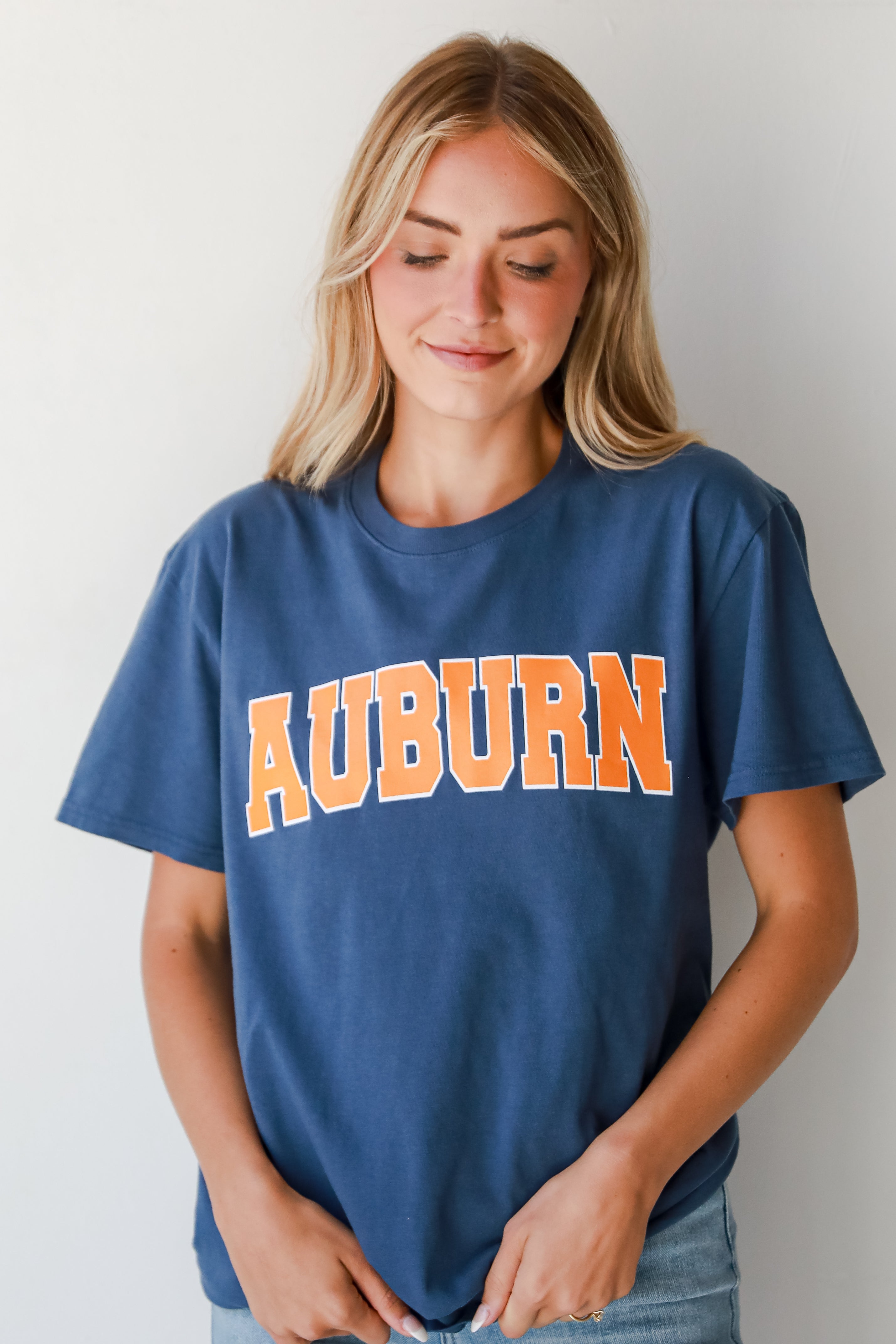 Navy Auburn Tee front view