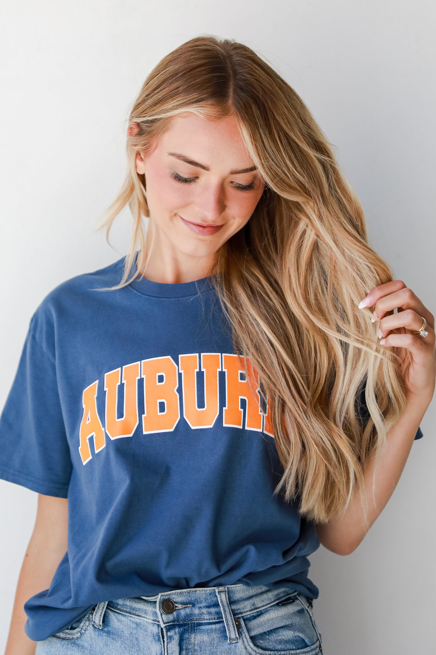 Navy Auburn Tee front view