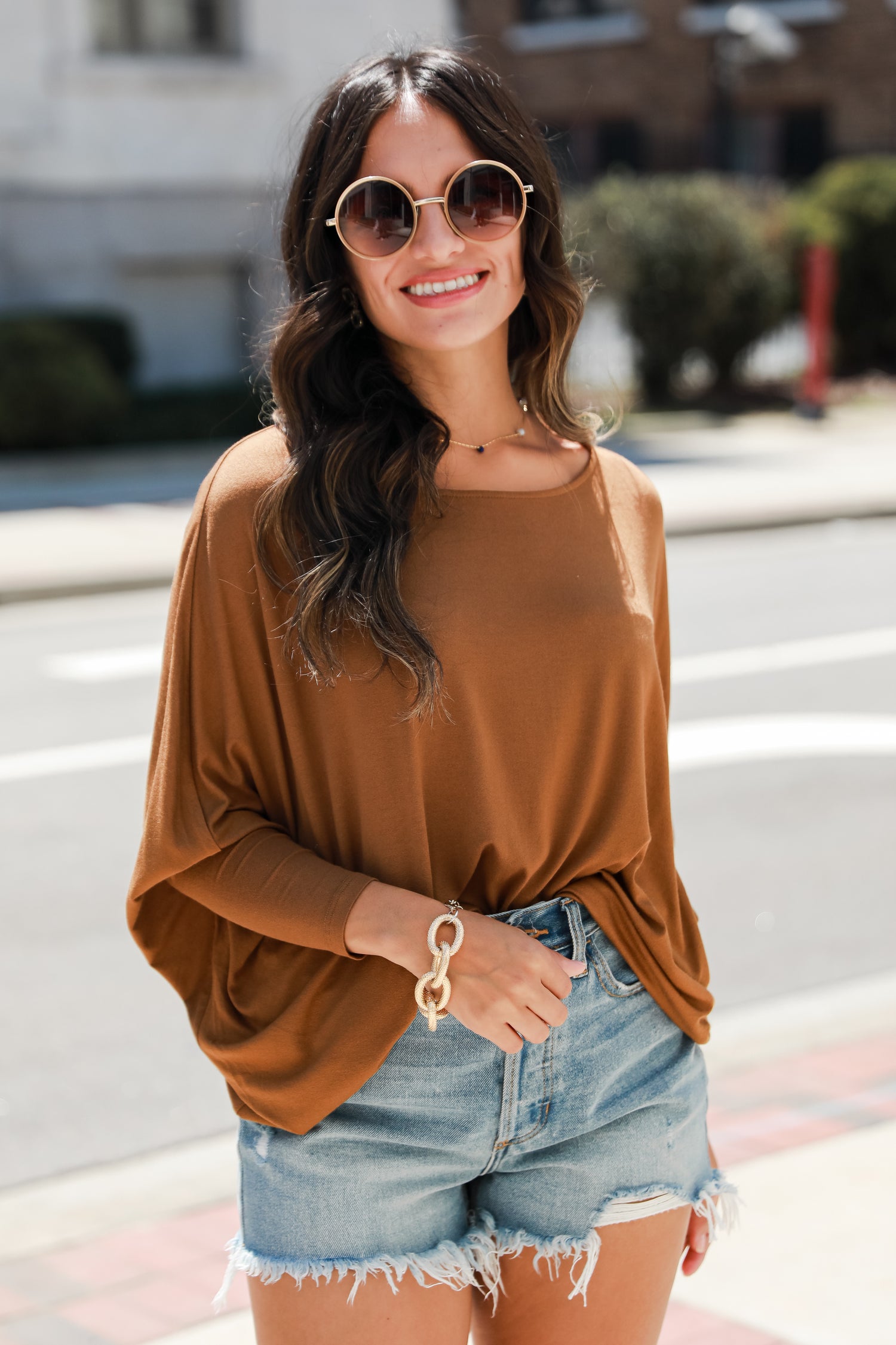 camel Oversized Top