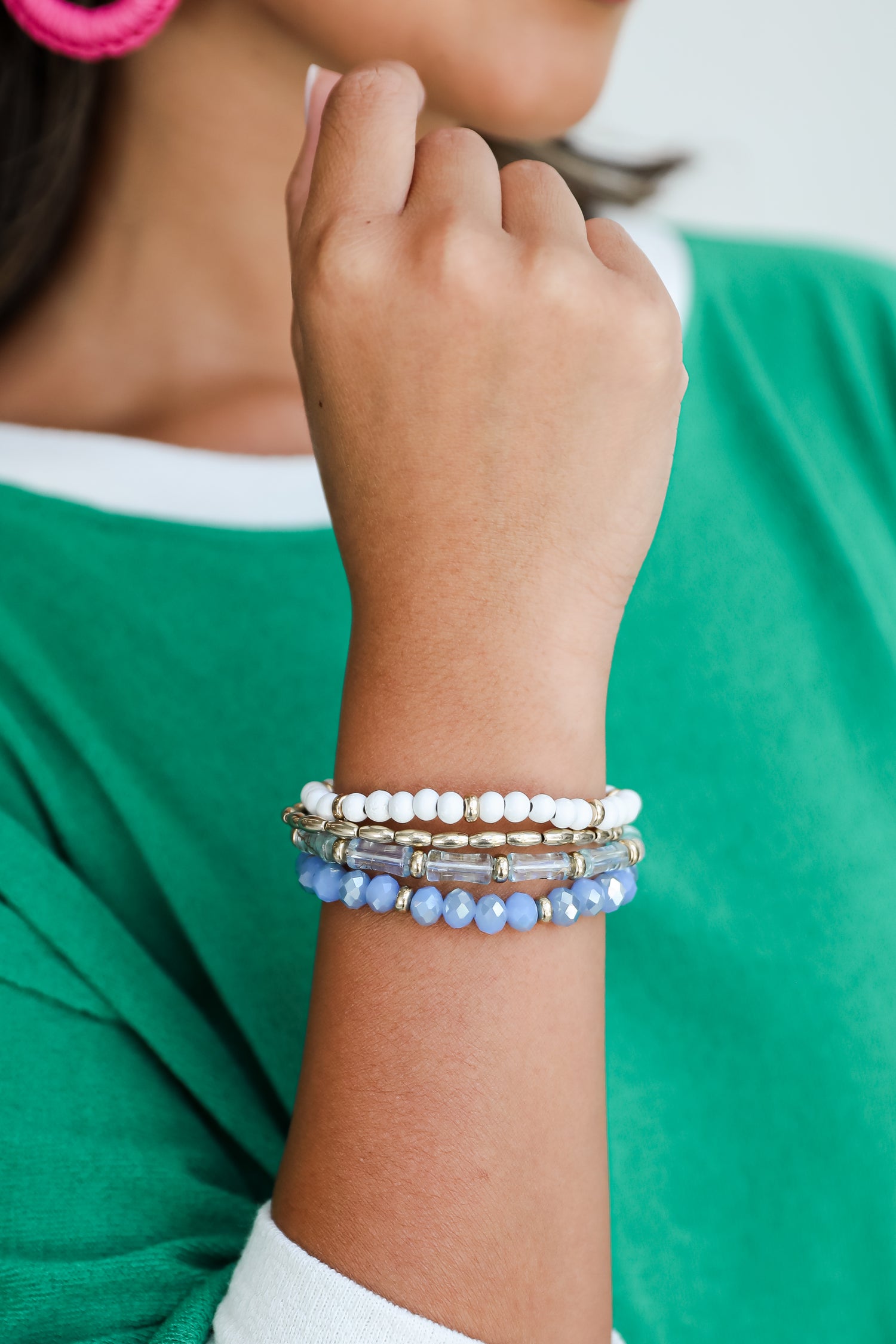 Stella Blue Beaded Bracelet Set