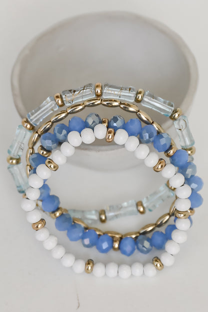 Stella Blue Beaded Bracelet Set