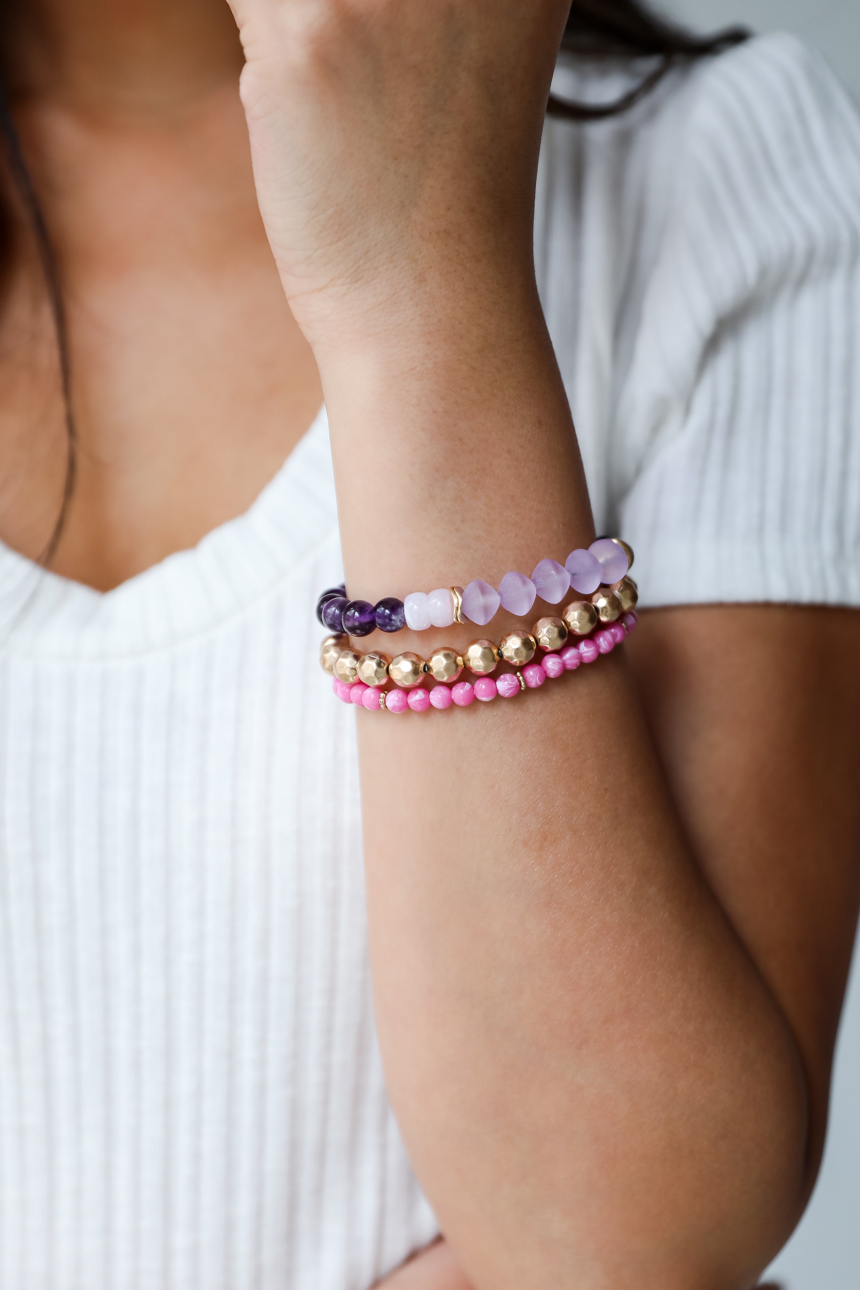 Eloise Purple Beaded Bracelet Set