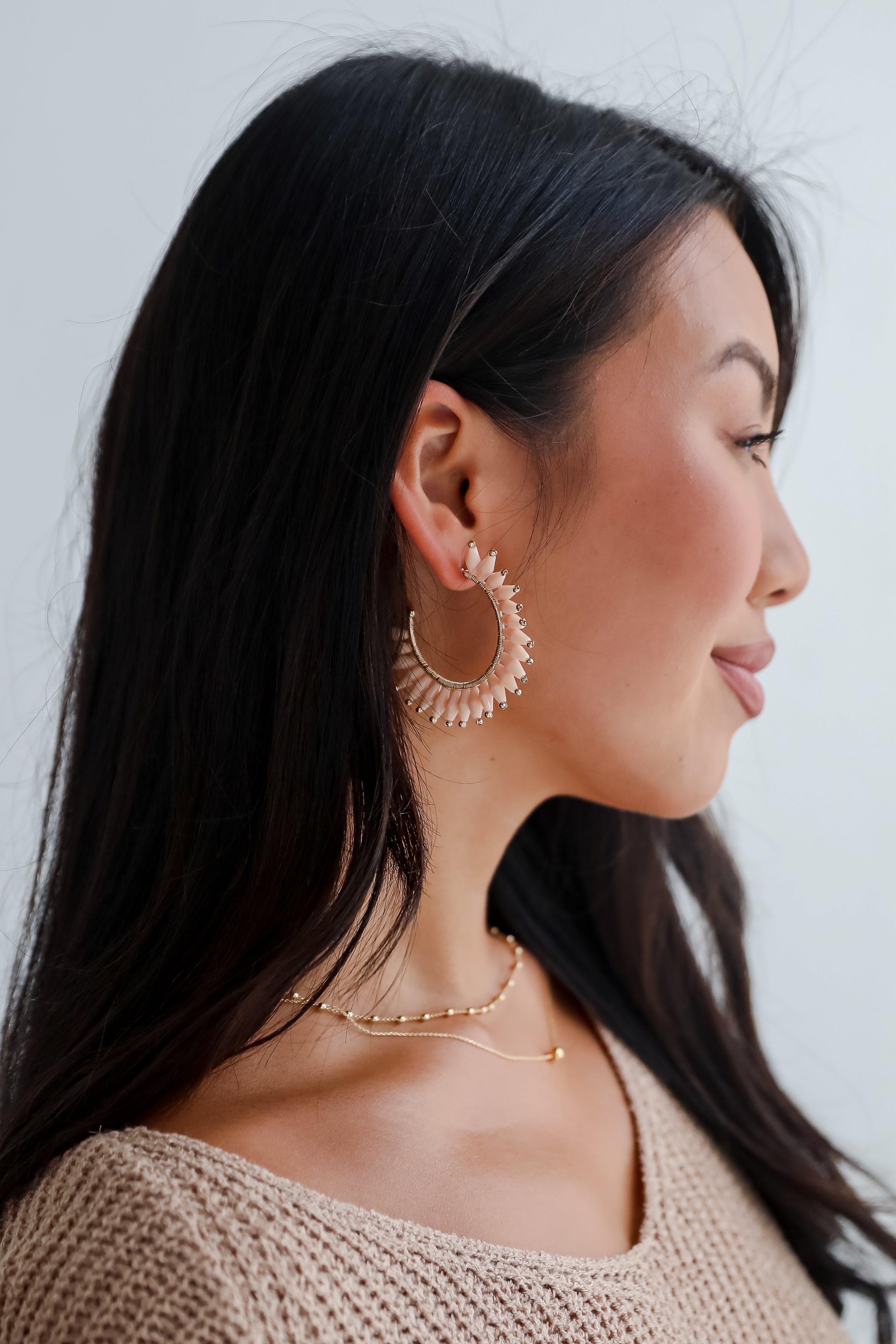 Brynne Beaded Hoop Earrings