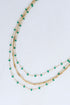 green Beaded Layered Necklace