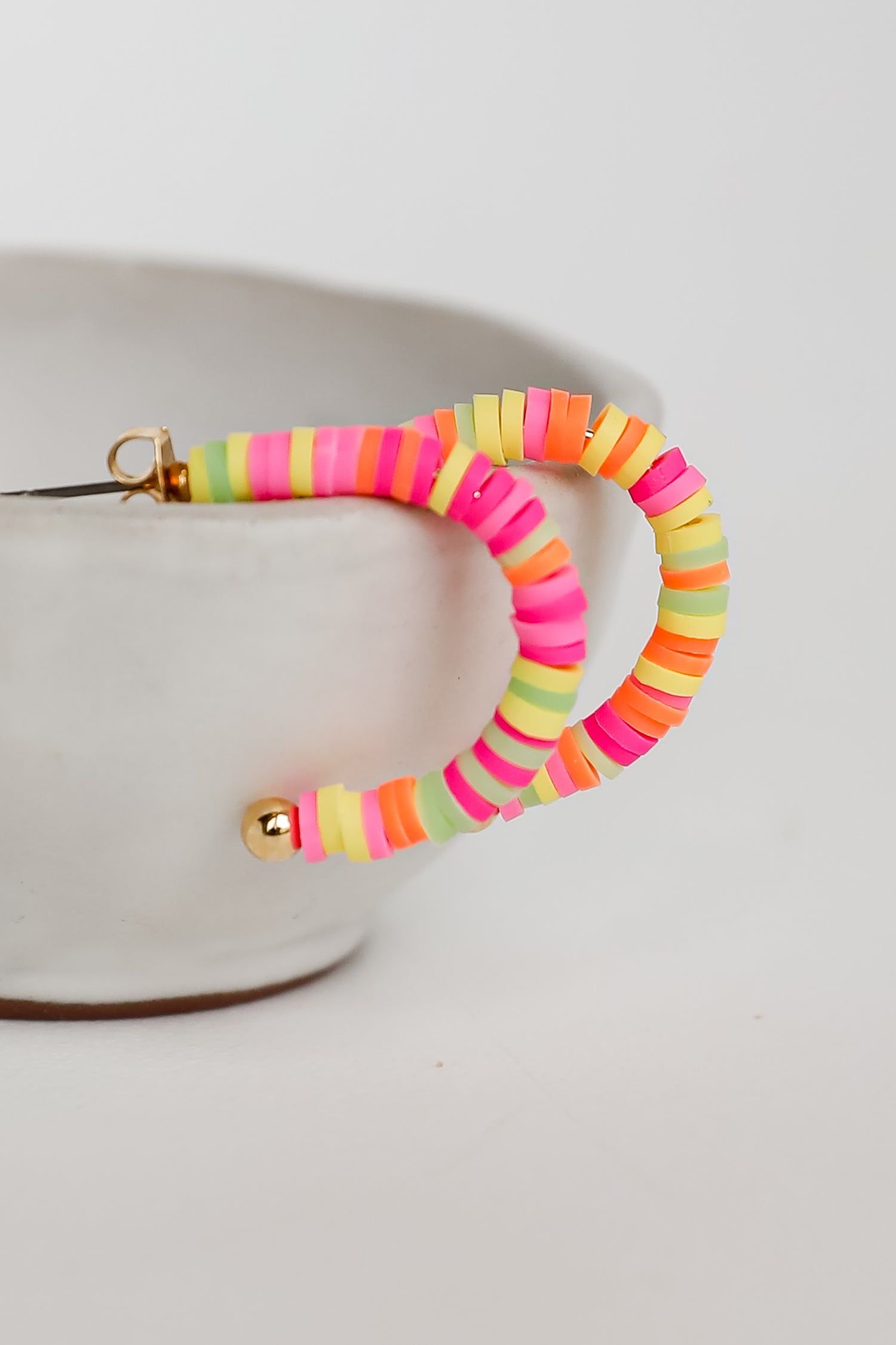 pink hoop earrings