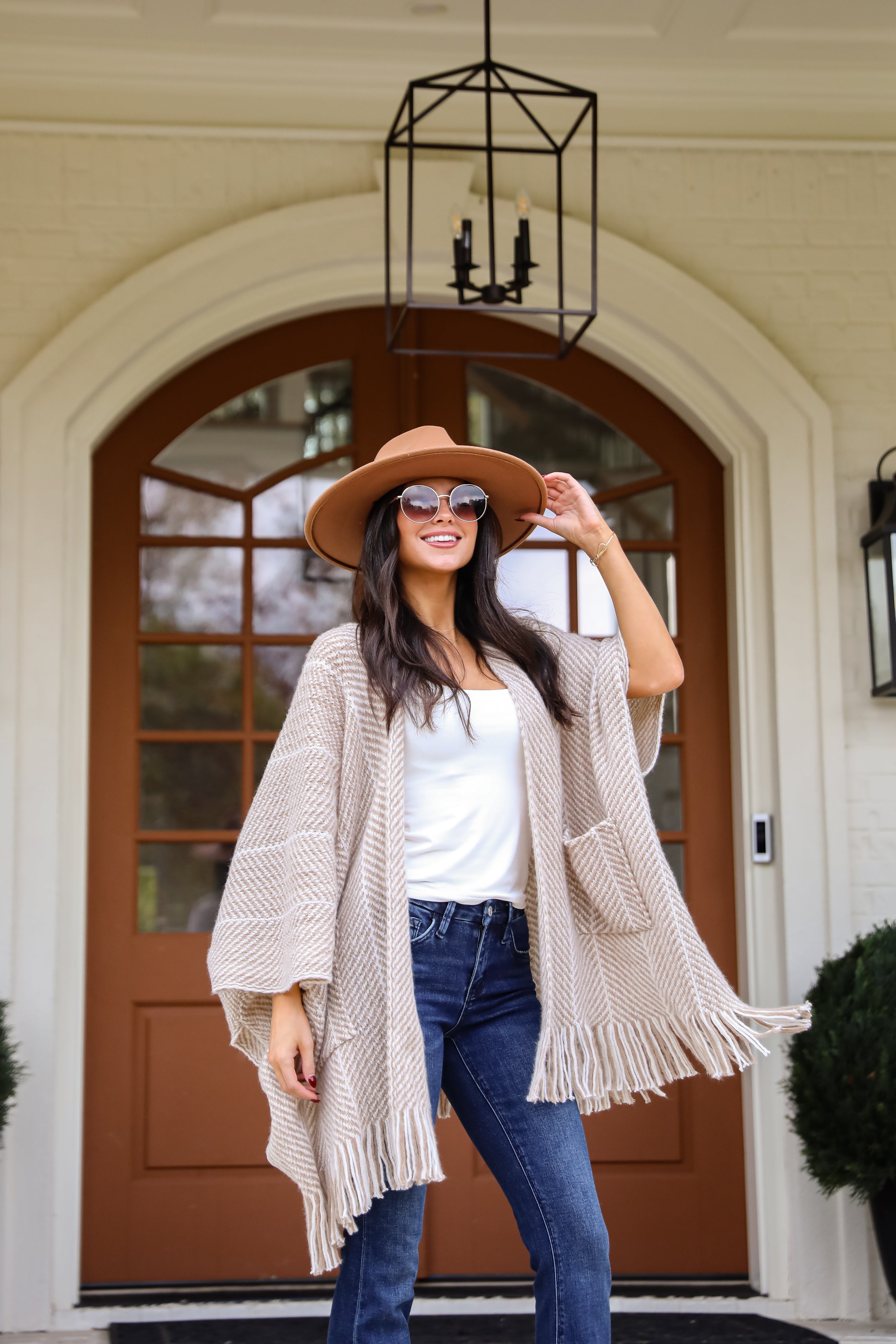 Care For You Beige Fringe Shawl