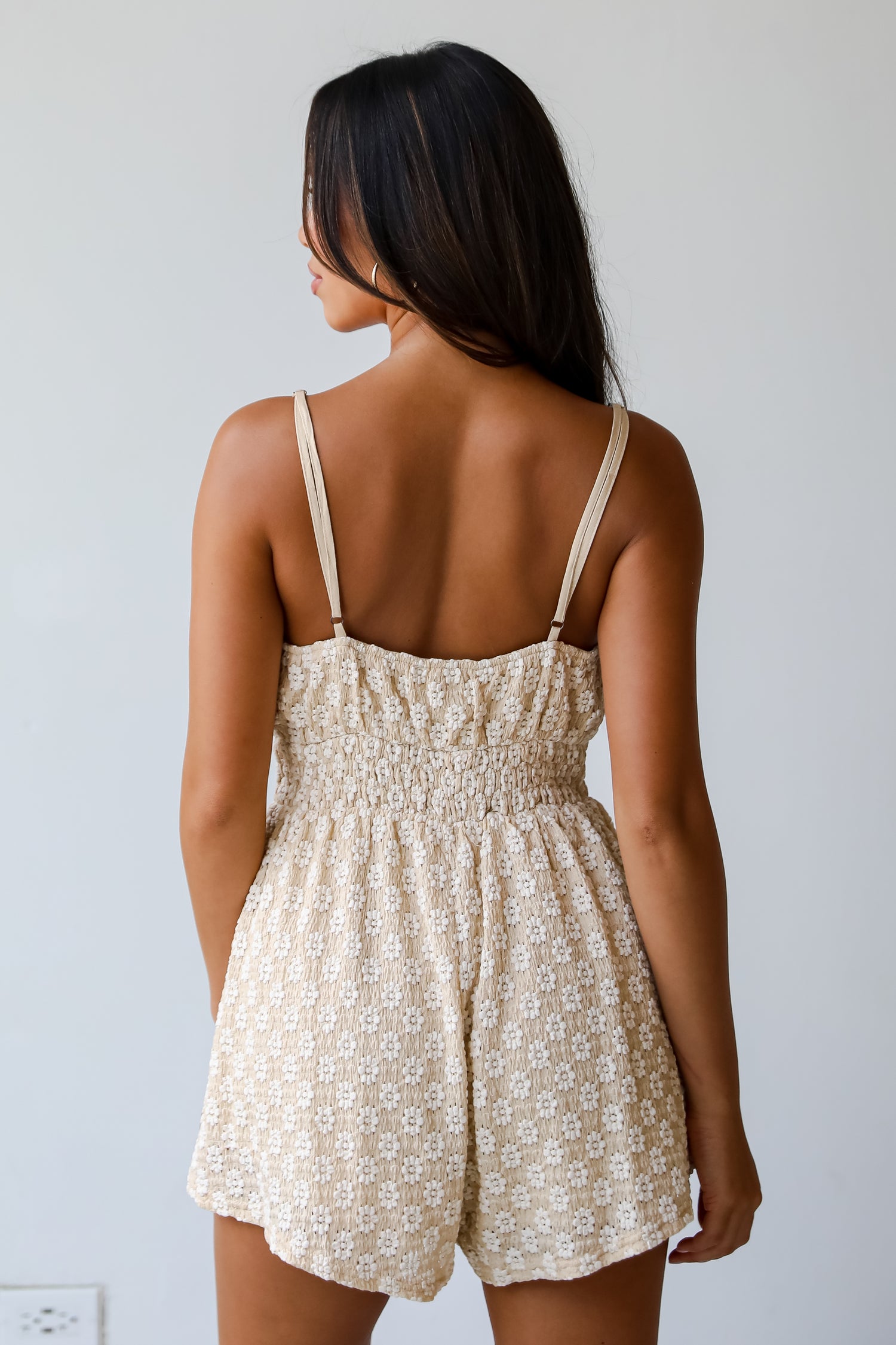 Especially Darling Beige Floral Romper