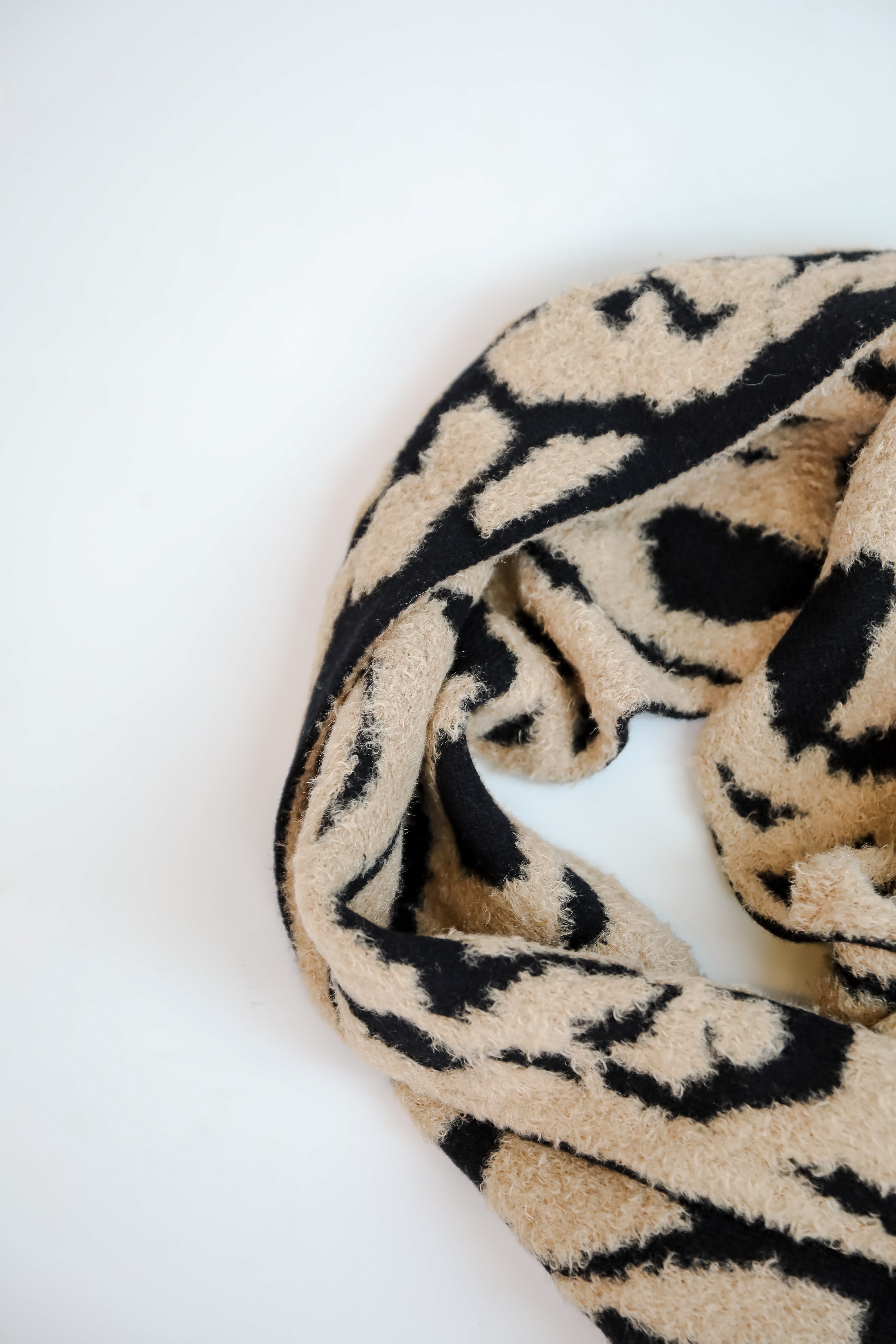 Fierce And Cozy Beige Leopard Scarf