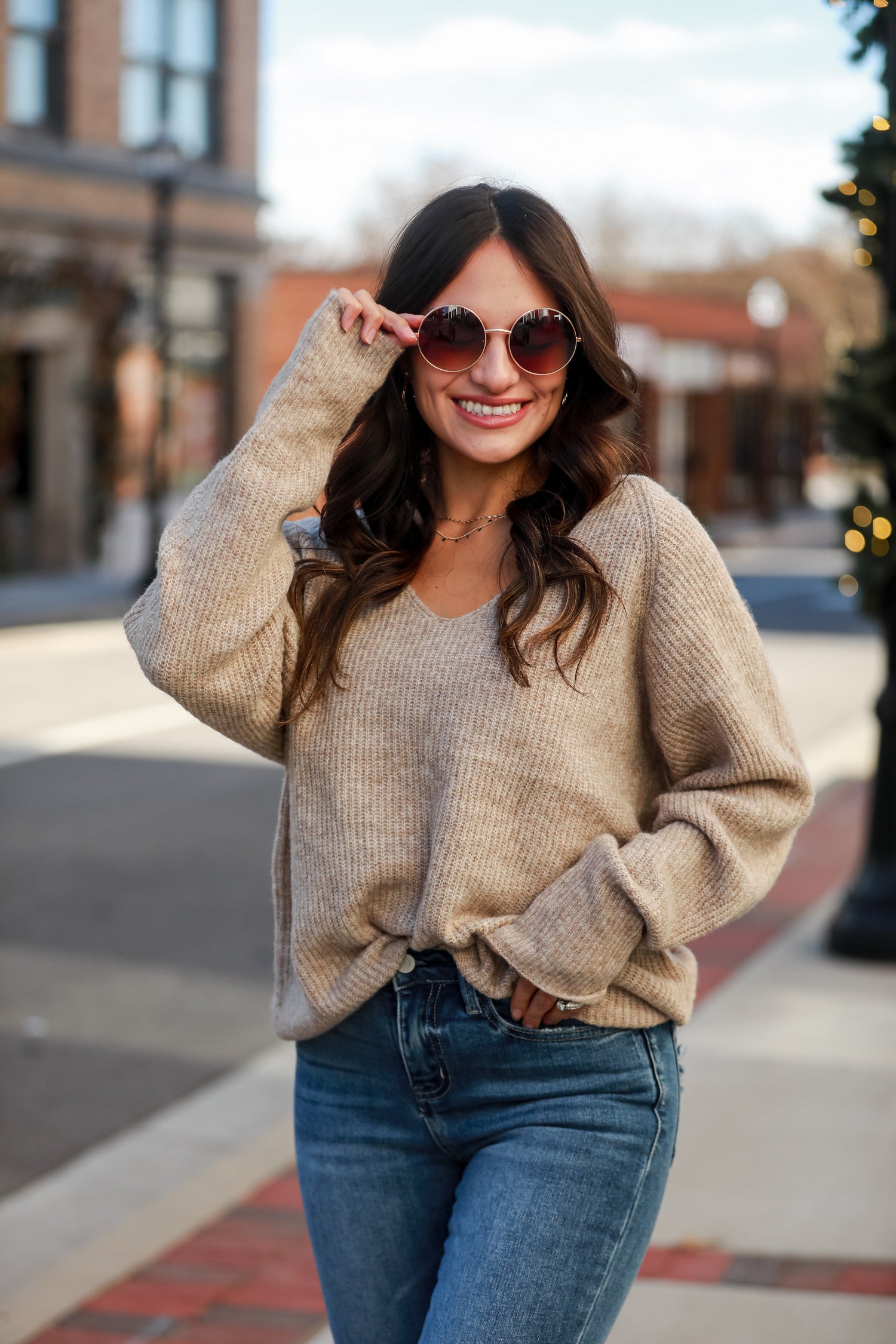 cute Beige Oversized Sweater