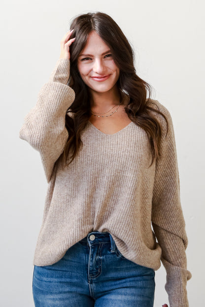 neutral Beige Oversized Sweater