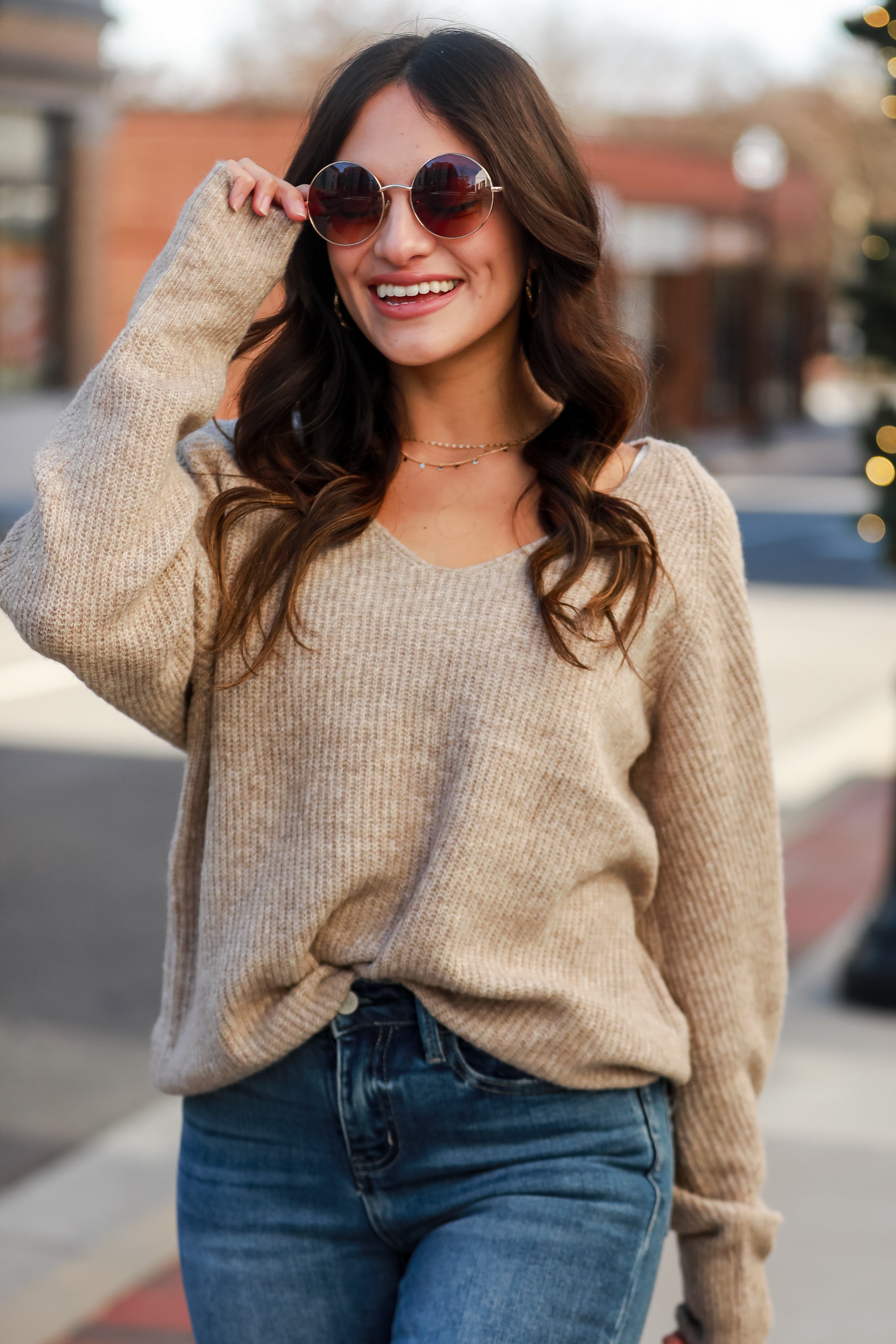 Beige Oversized Sweater