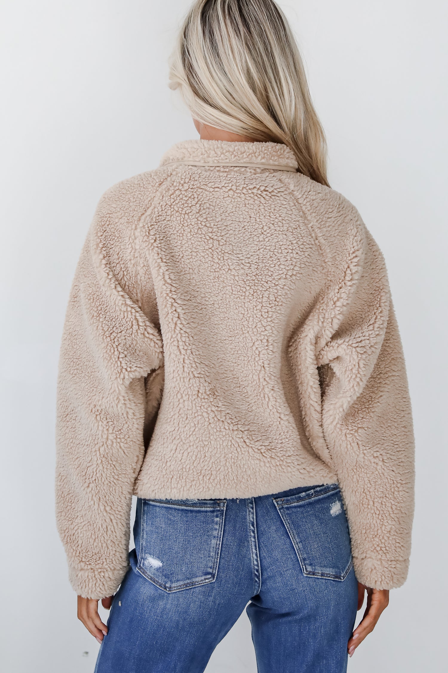 Hit The Slopes Beige Sherpa Pullover