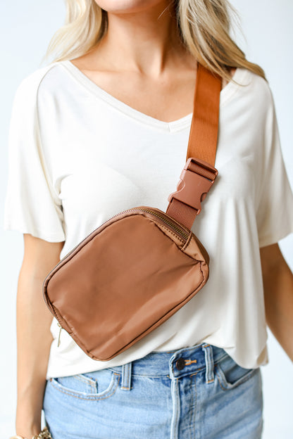 brown Belt Bag on dress up model