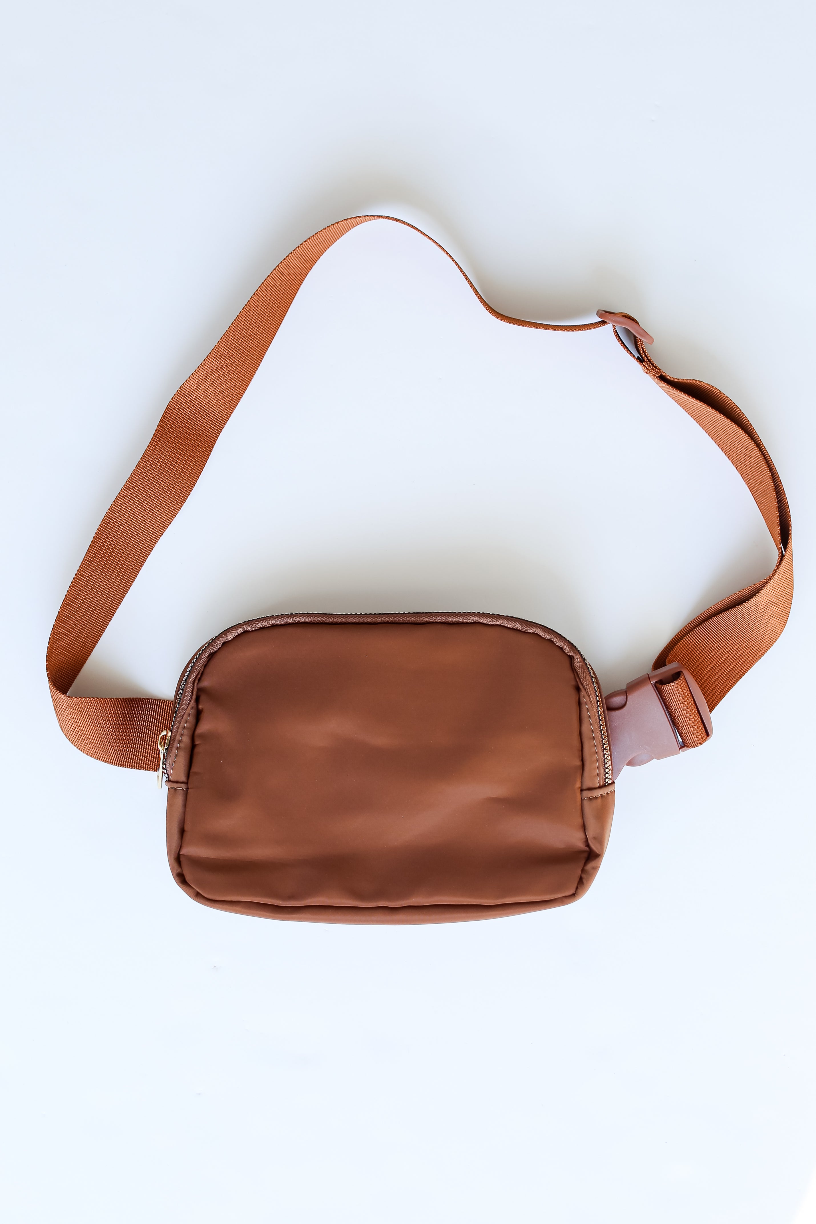 brown Belt Bag flat lay