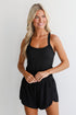 Get To It Black Athletic Romper