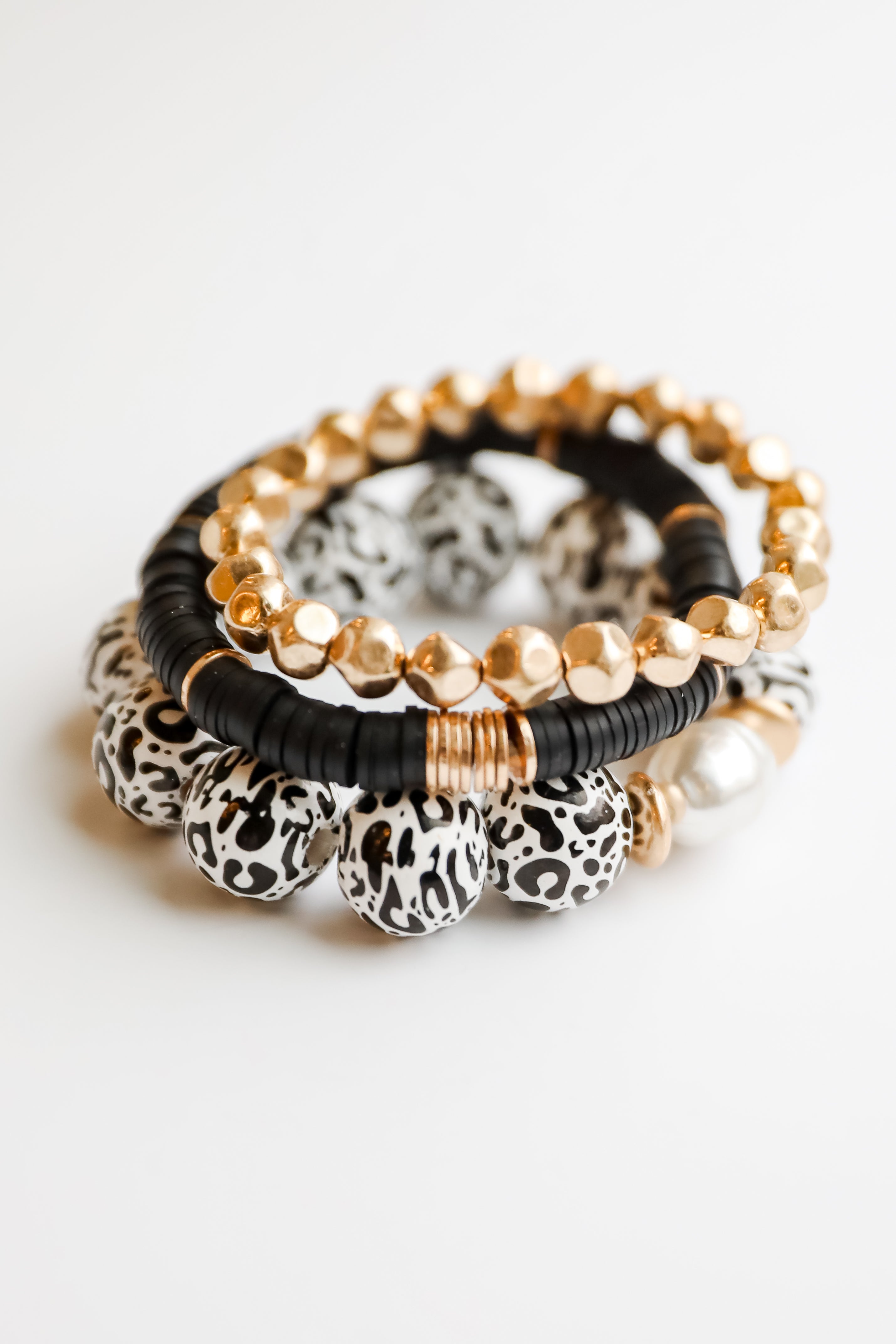 Lydia Black Beaded Bracelet Set