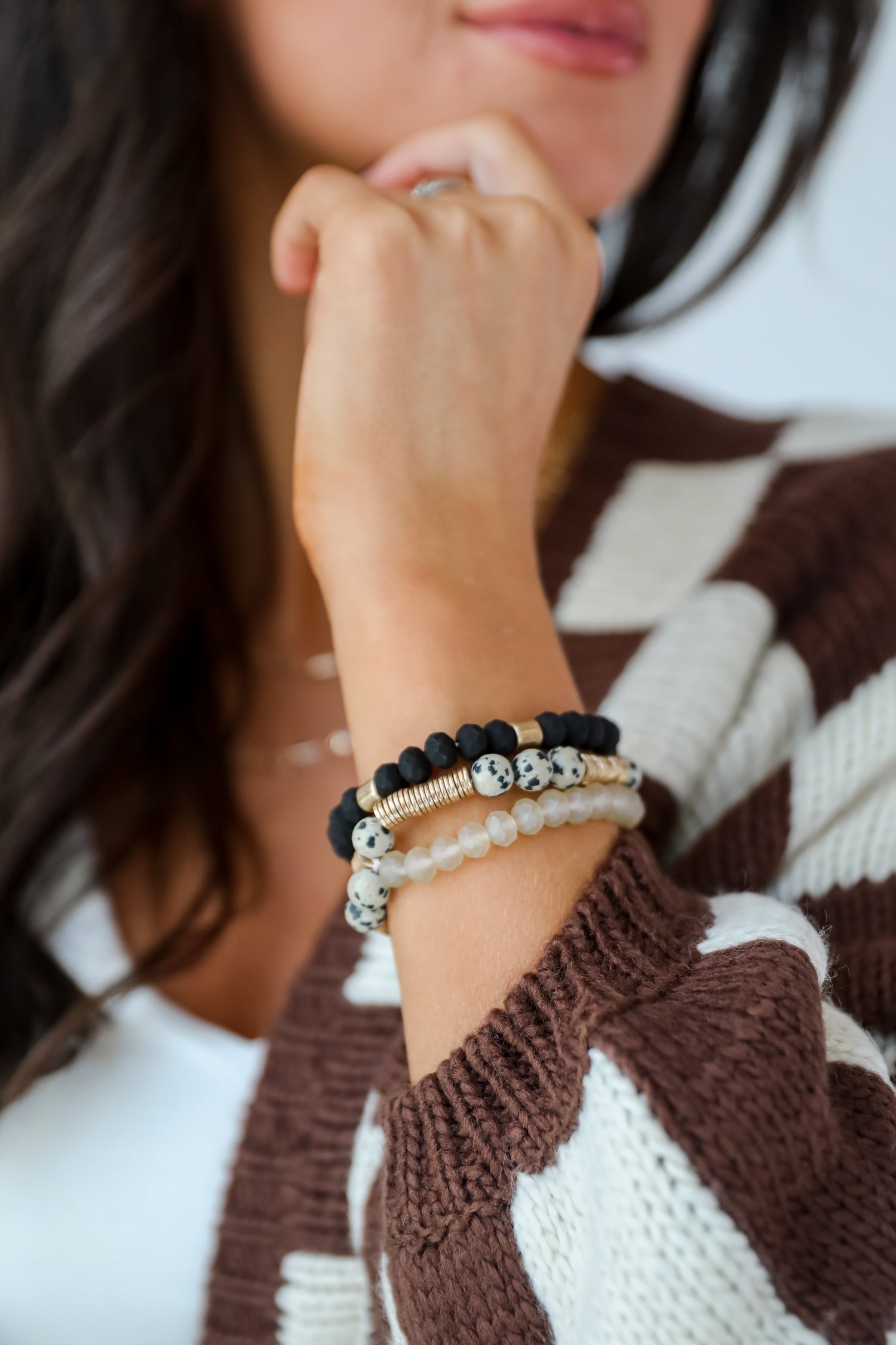 Bree Black Beaded Bracelet Set