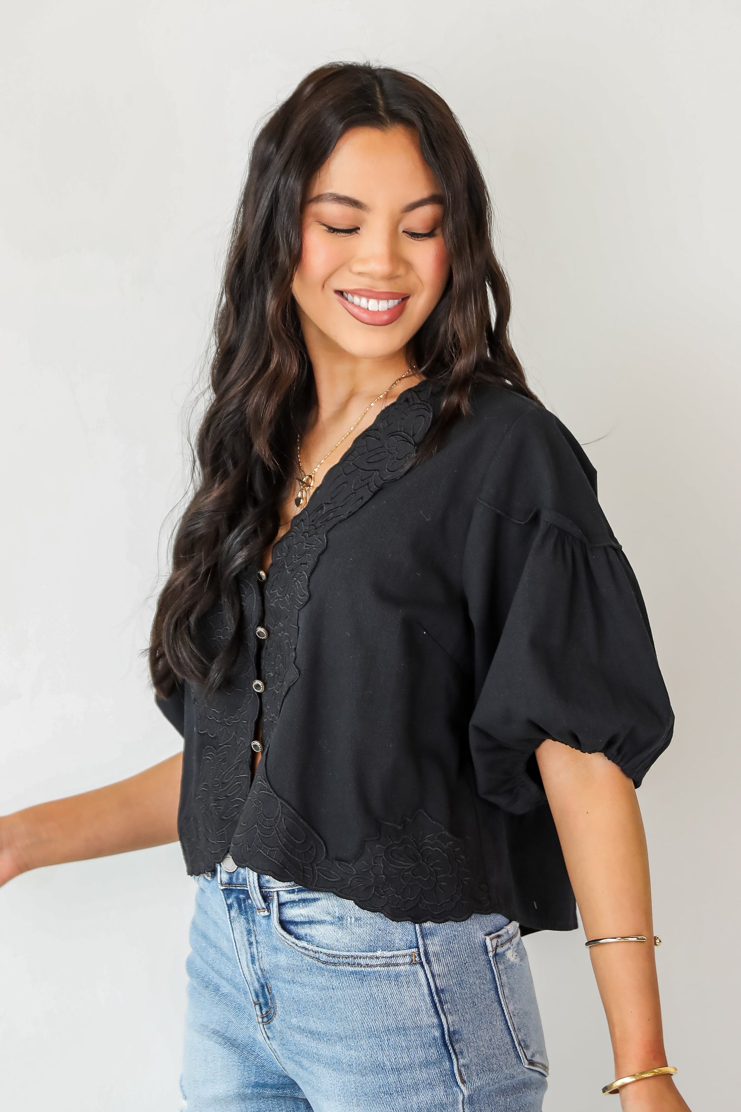 Carefree Mentality Black Blouse