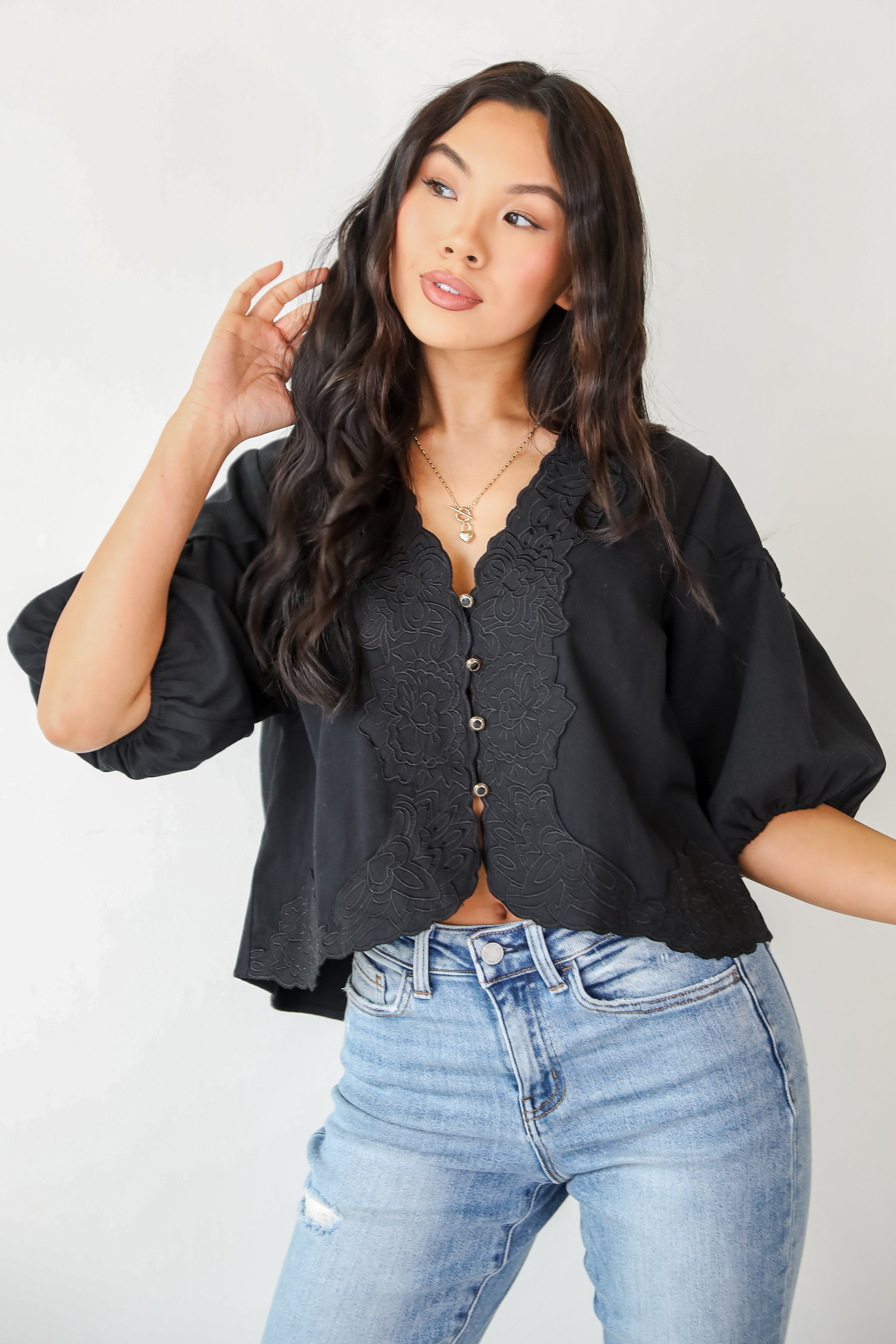 Carefree Mentality Black Blouse